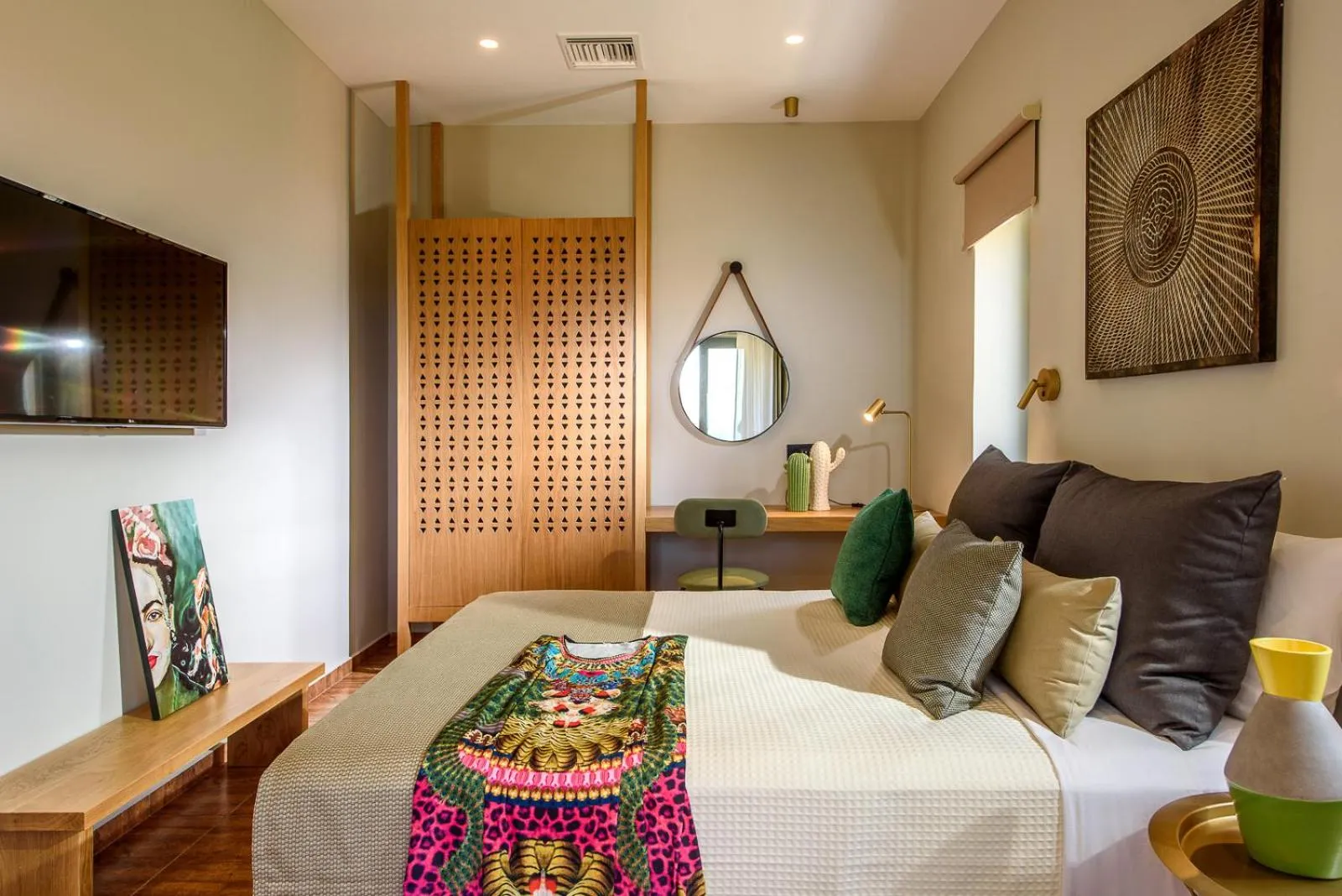 Bedroom, Bed in Caldera Theros Villas