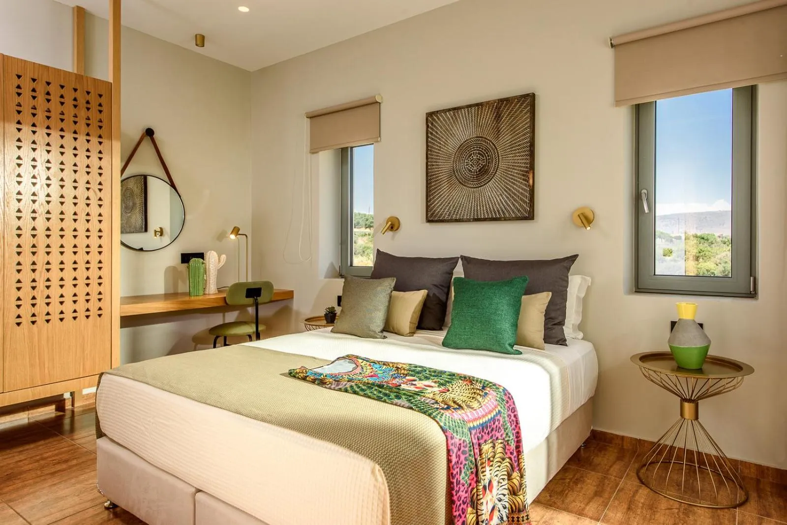 Bedroom, Bed in Caldera Theros Villas