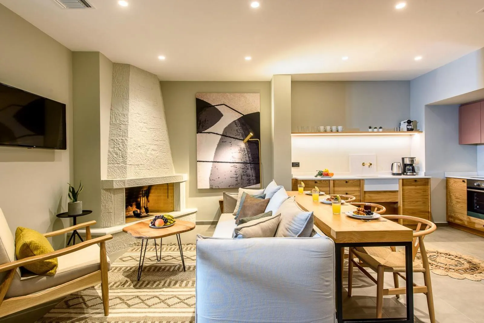 Kitchen or kitchenette in Caldera Theros Villas