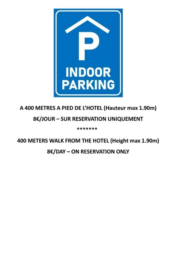 Parking in Hôtel L'Herbier d'Orange