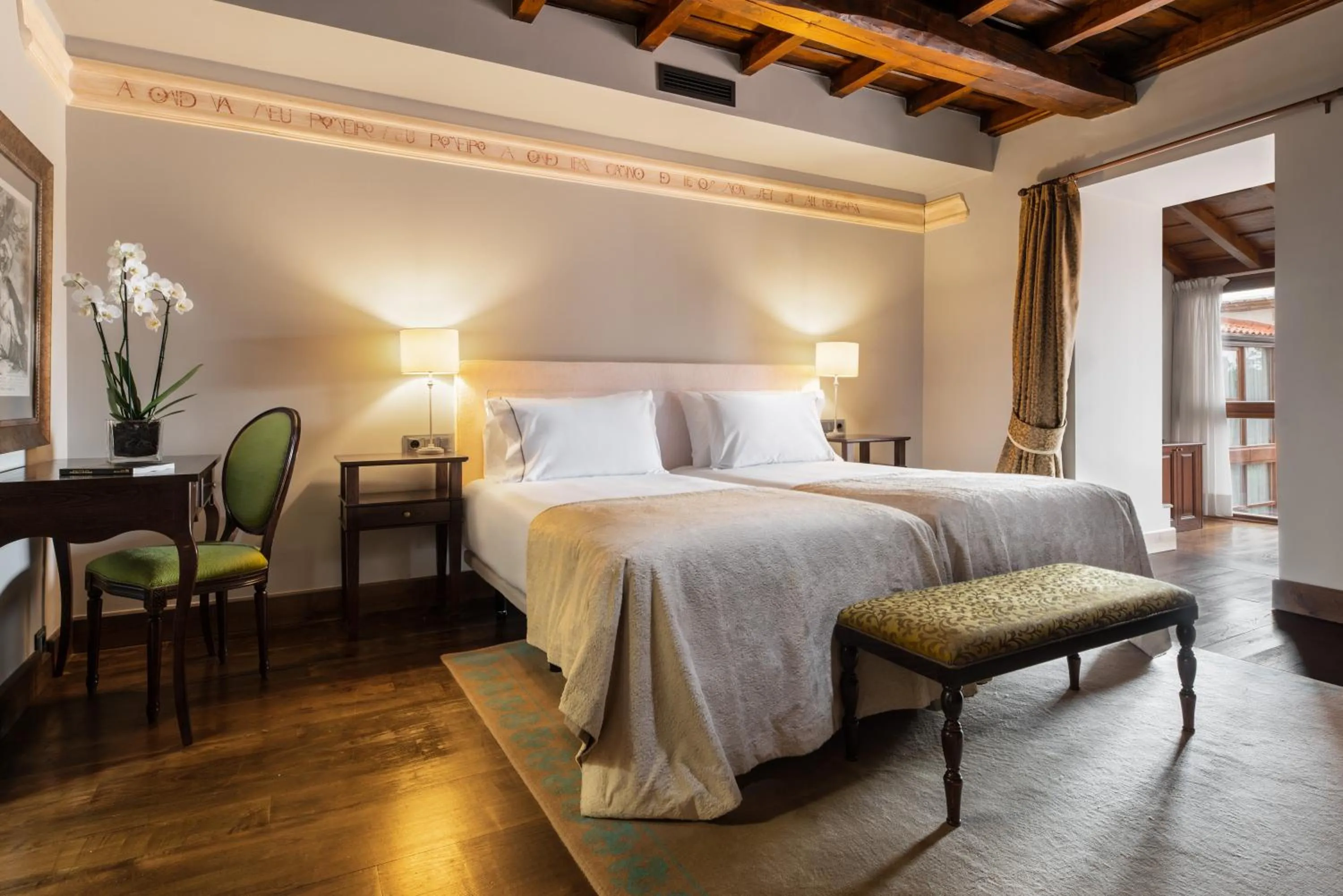 Bed in Áurea Palacio de Sober by Eurostars Hotel Company