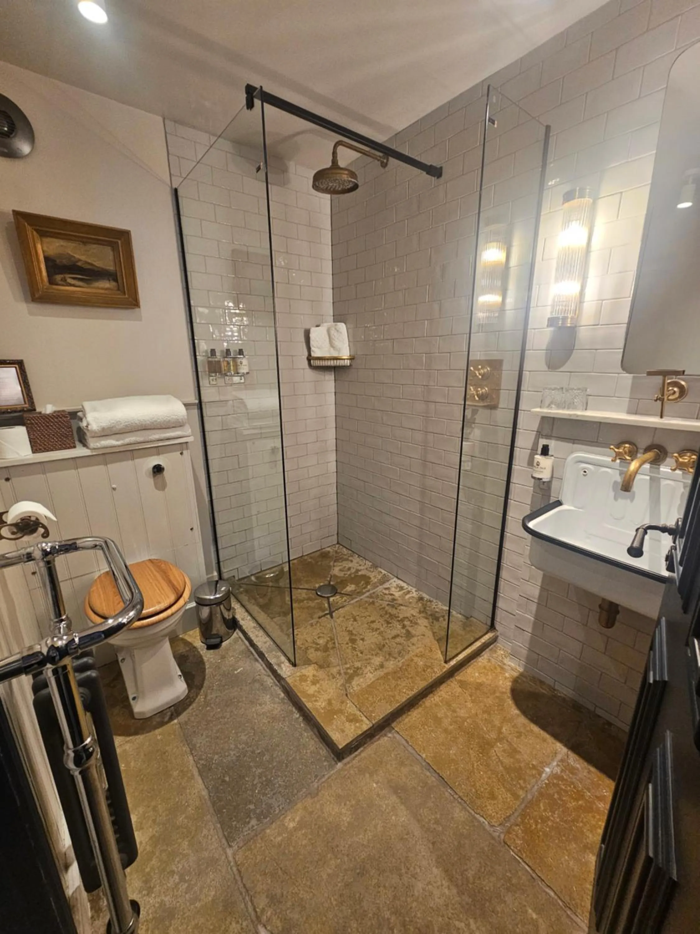 Shower in Beadnell Towers Hotel