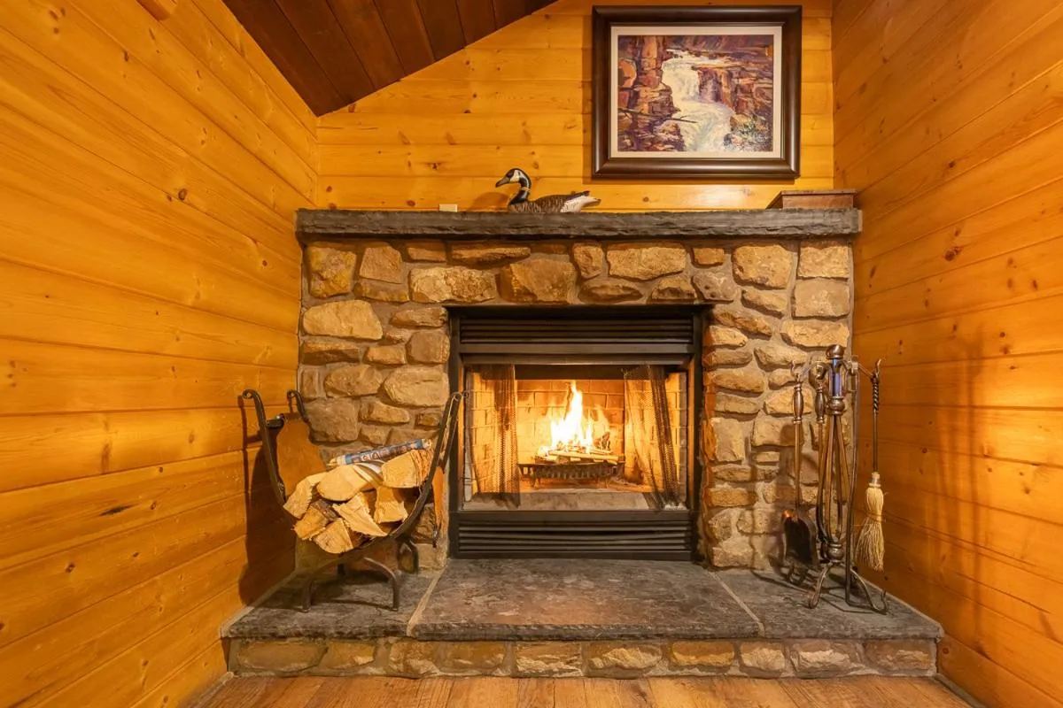 fireplace in Storm Mountain Lodge & Cabins
