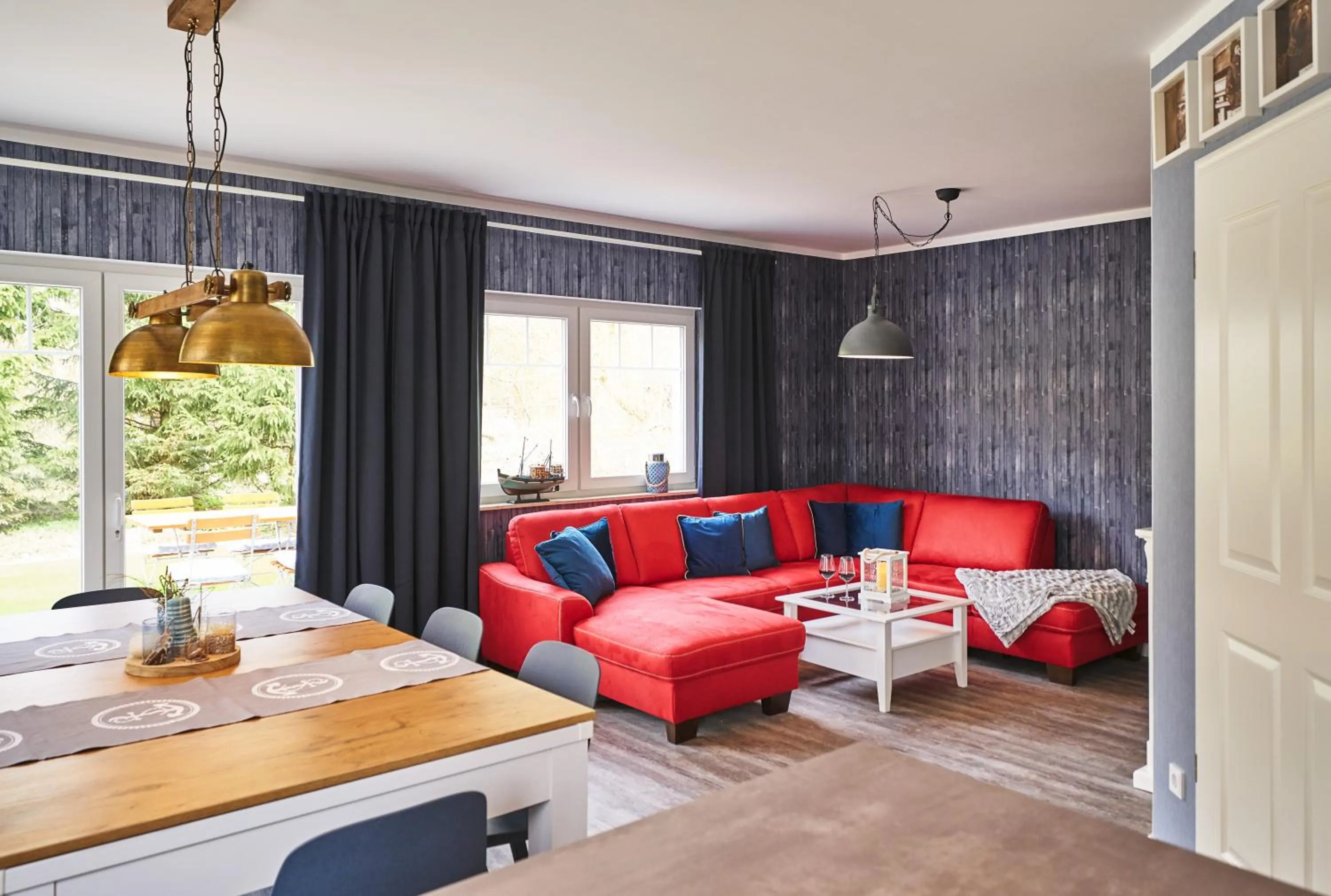 Living room, Bed in Freester Kapitänshäuser