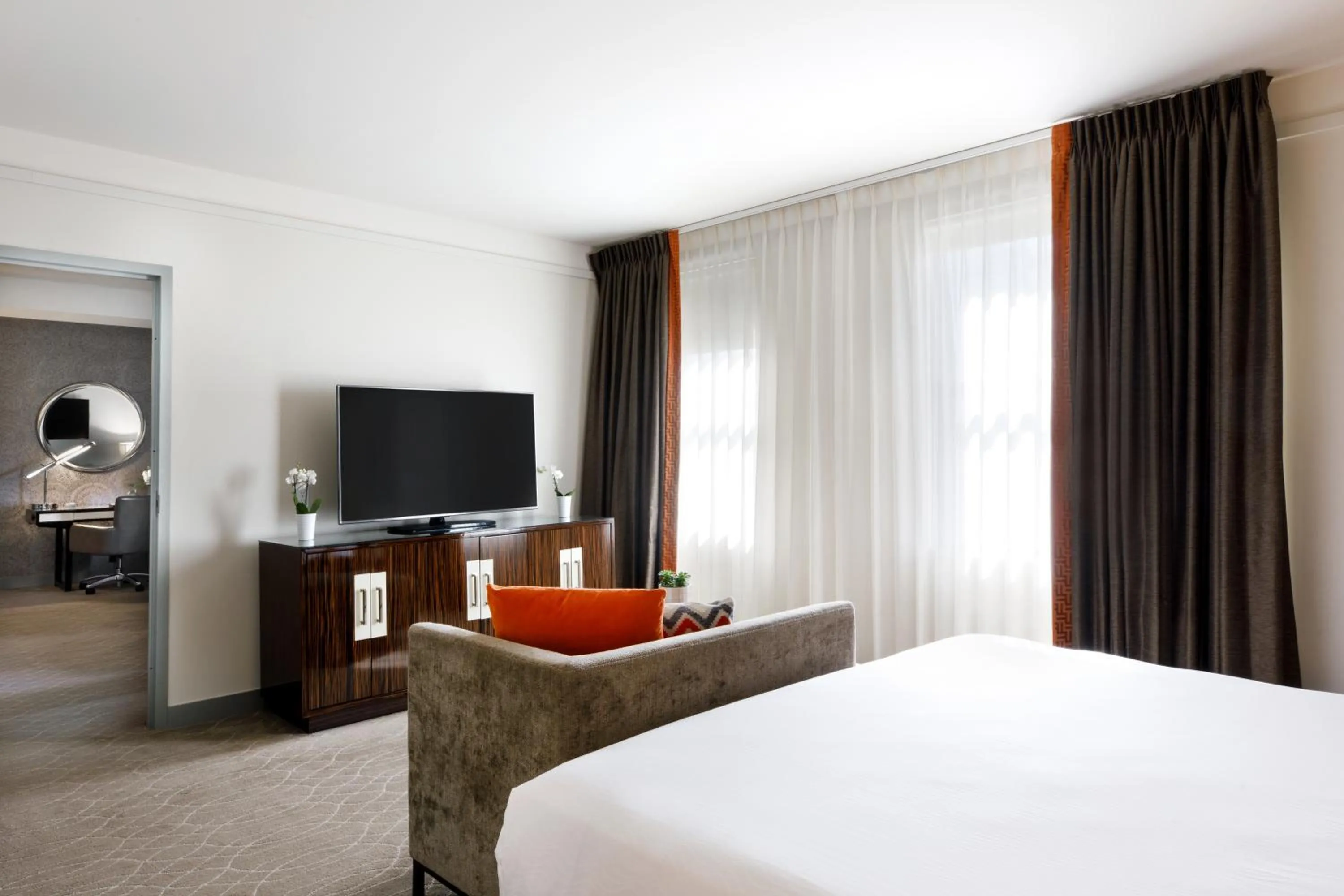 Bed in Colcord Hotel Oklahoma City, Curio Collection by Hilton