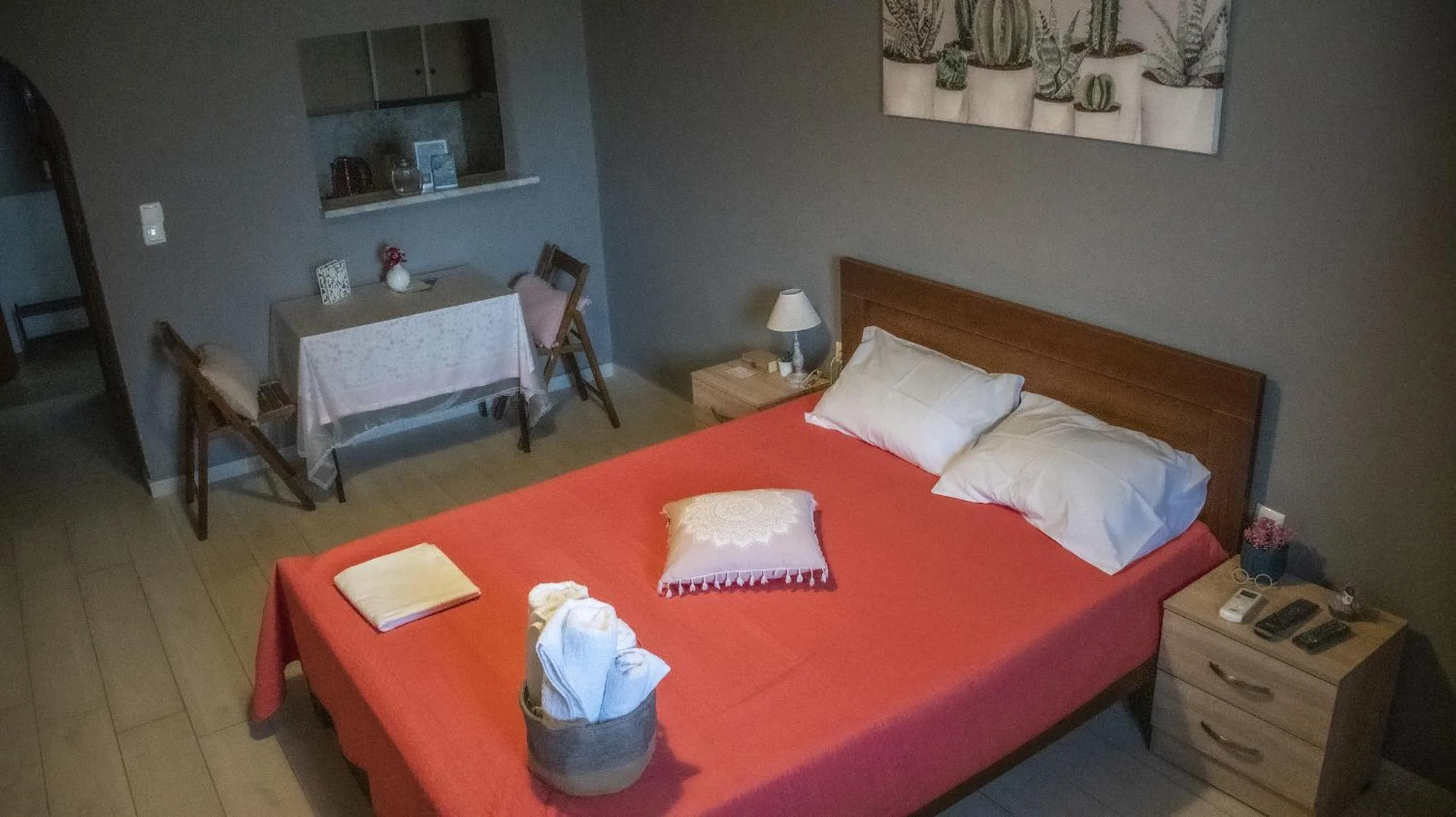 Dining area, Bed in Rose Garden Apartments