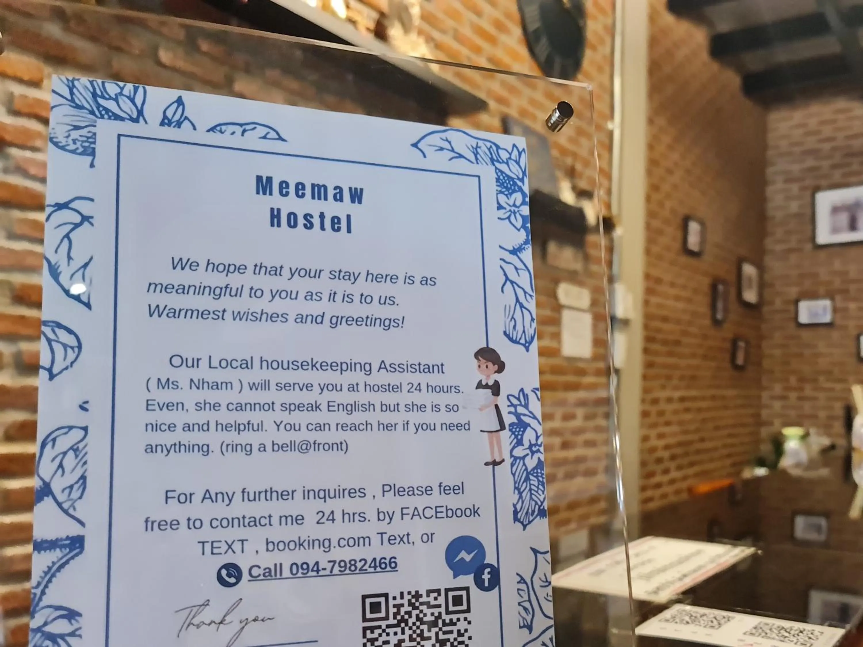 Logo/Certificate/Sign in MEEMAW'S House Hostel