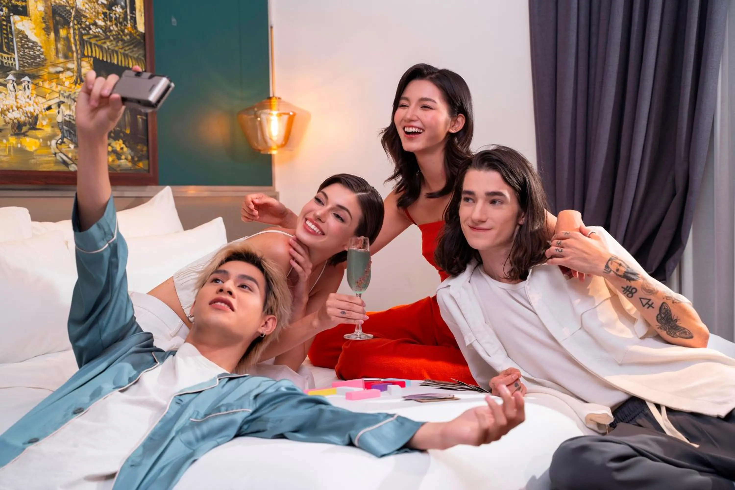 People, Bed in Aurora Premium - A Lifestyle Hotel