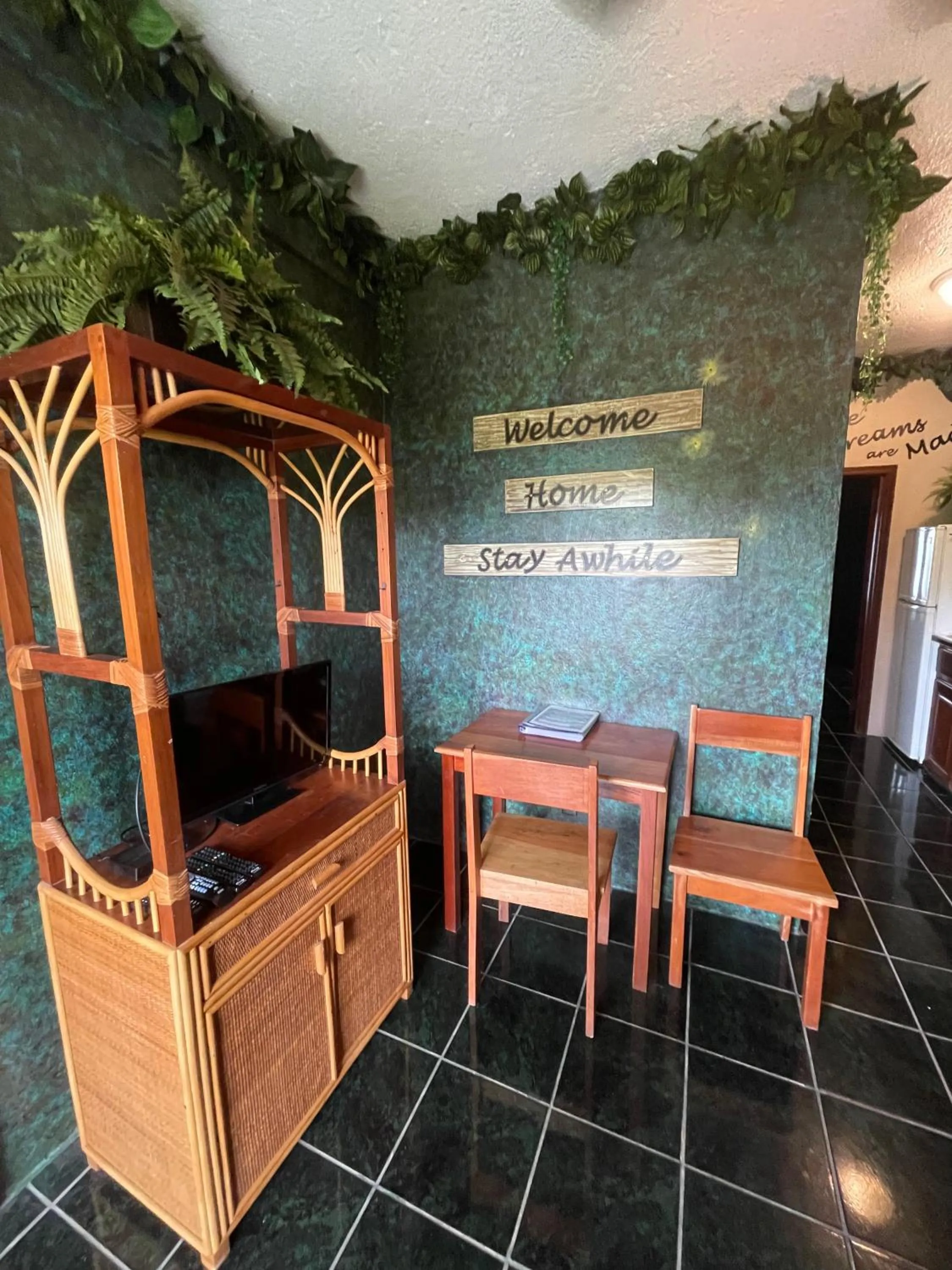 Living room in Belize Budget Suites