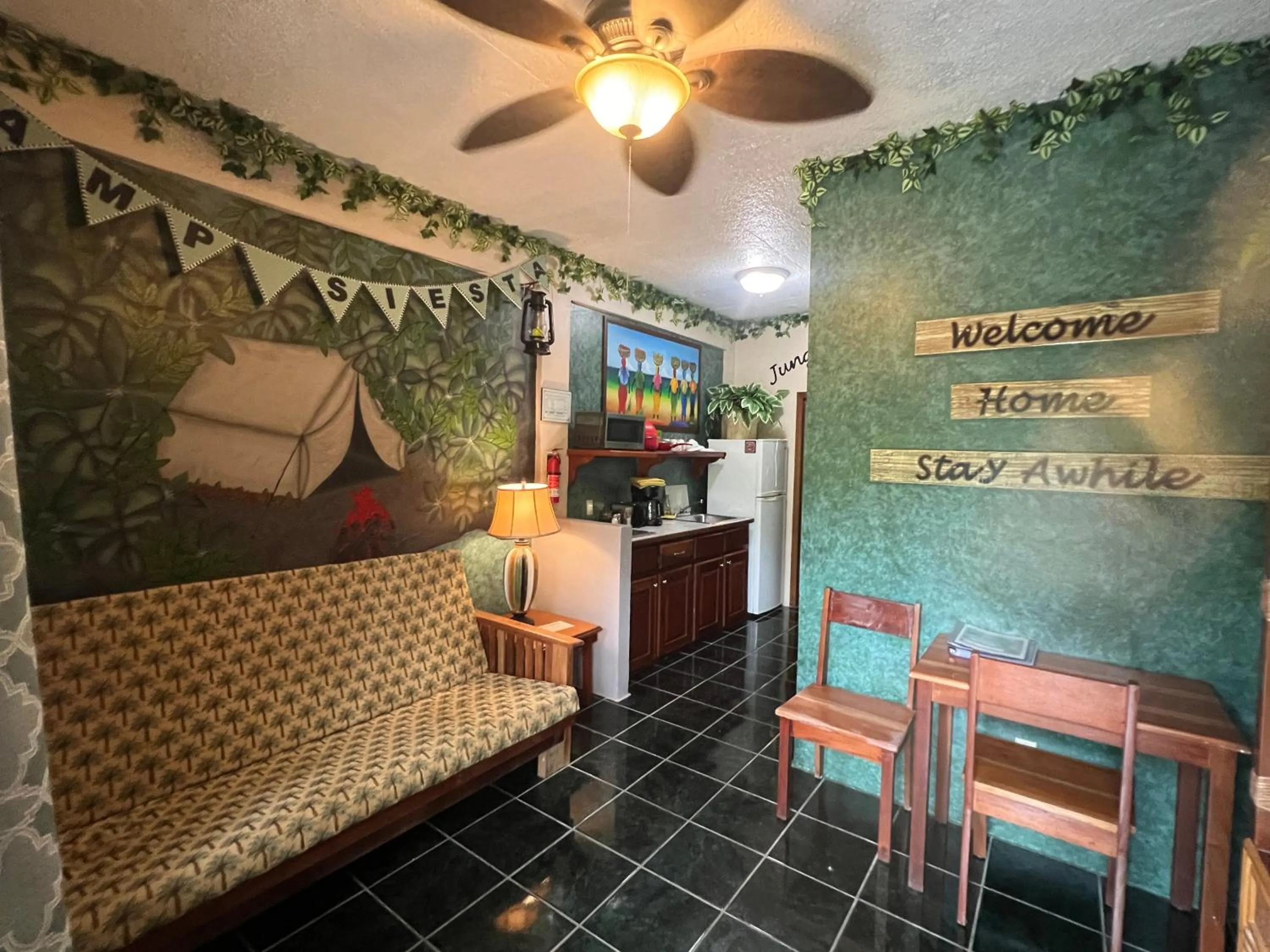 Living room in Belize Budget Suites