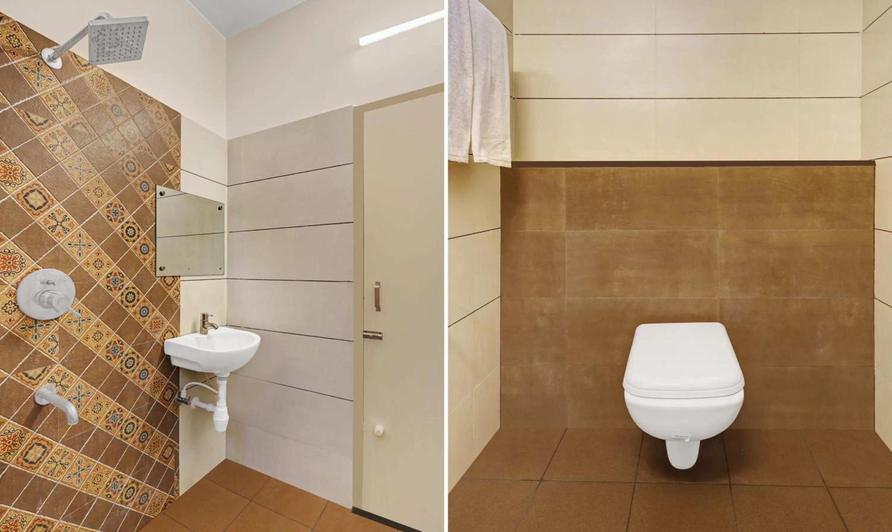 Bathroom in Itsy Hotels Harsha Comforts,600 Mts From Coffee Museum