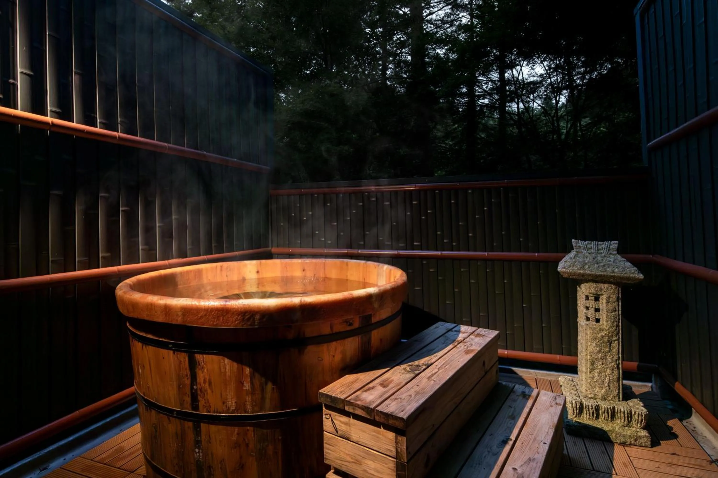 Open Air Bath in Fujiyama Inn Conifer