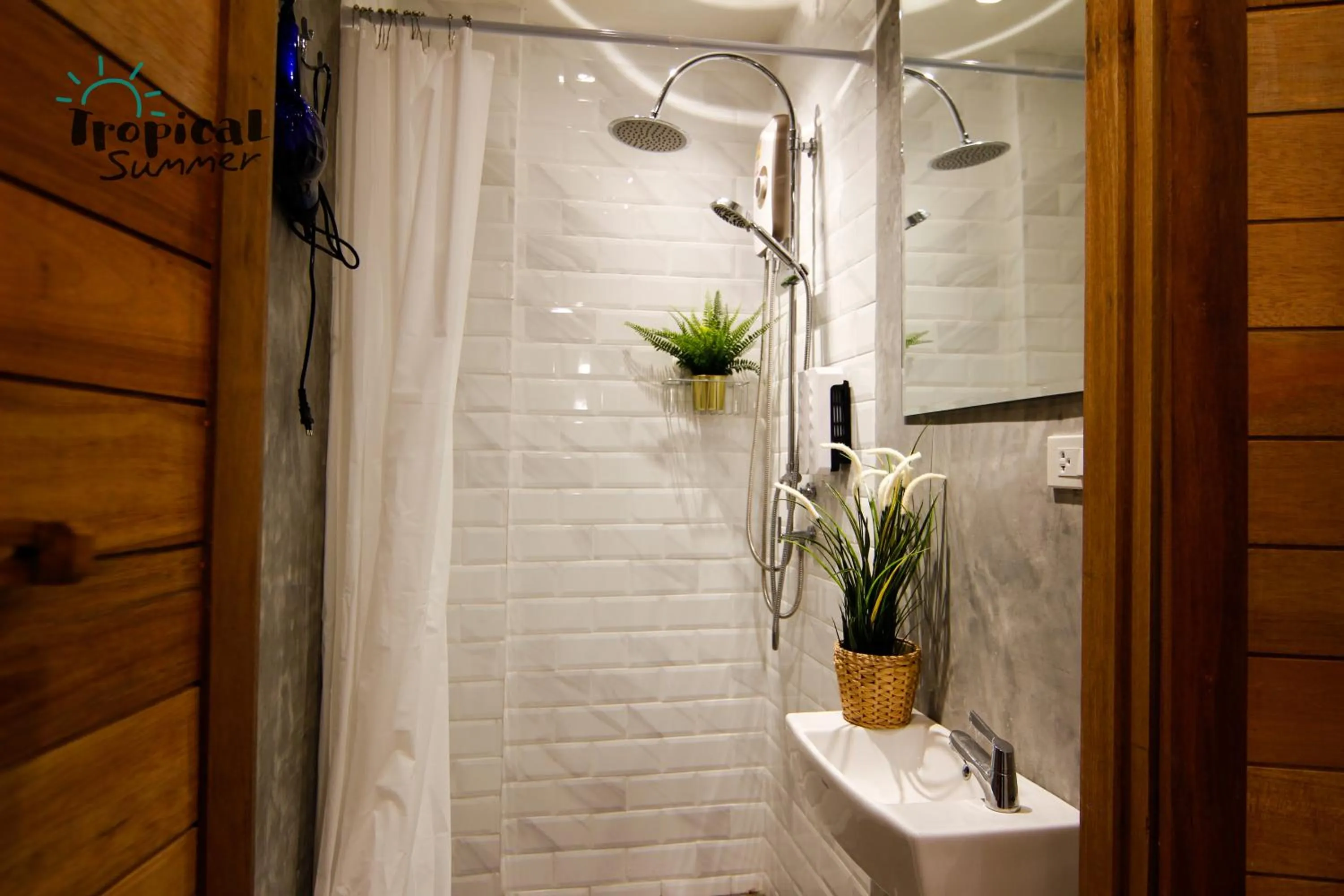 Shower in Tropical Summer Hostel