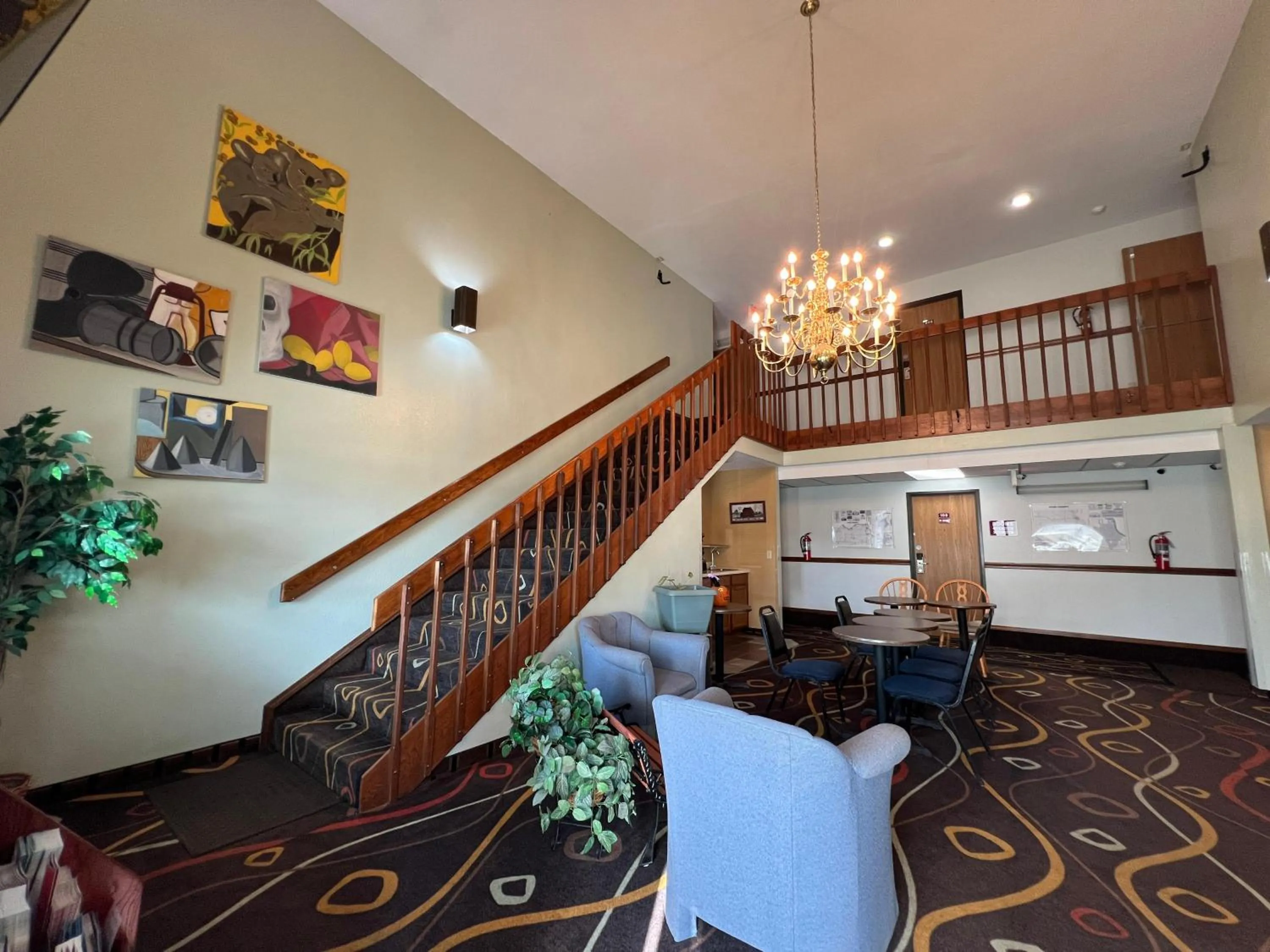 Seating area in Deluxe Inn Capital O Nebraska City I 29