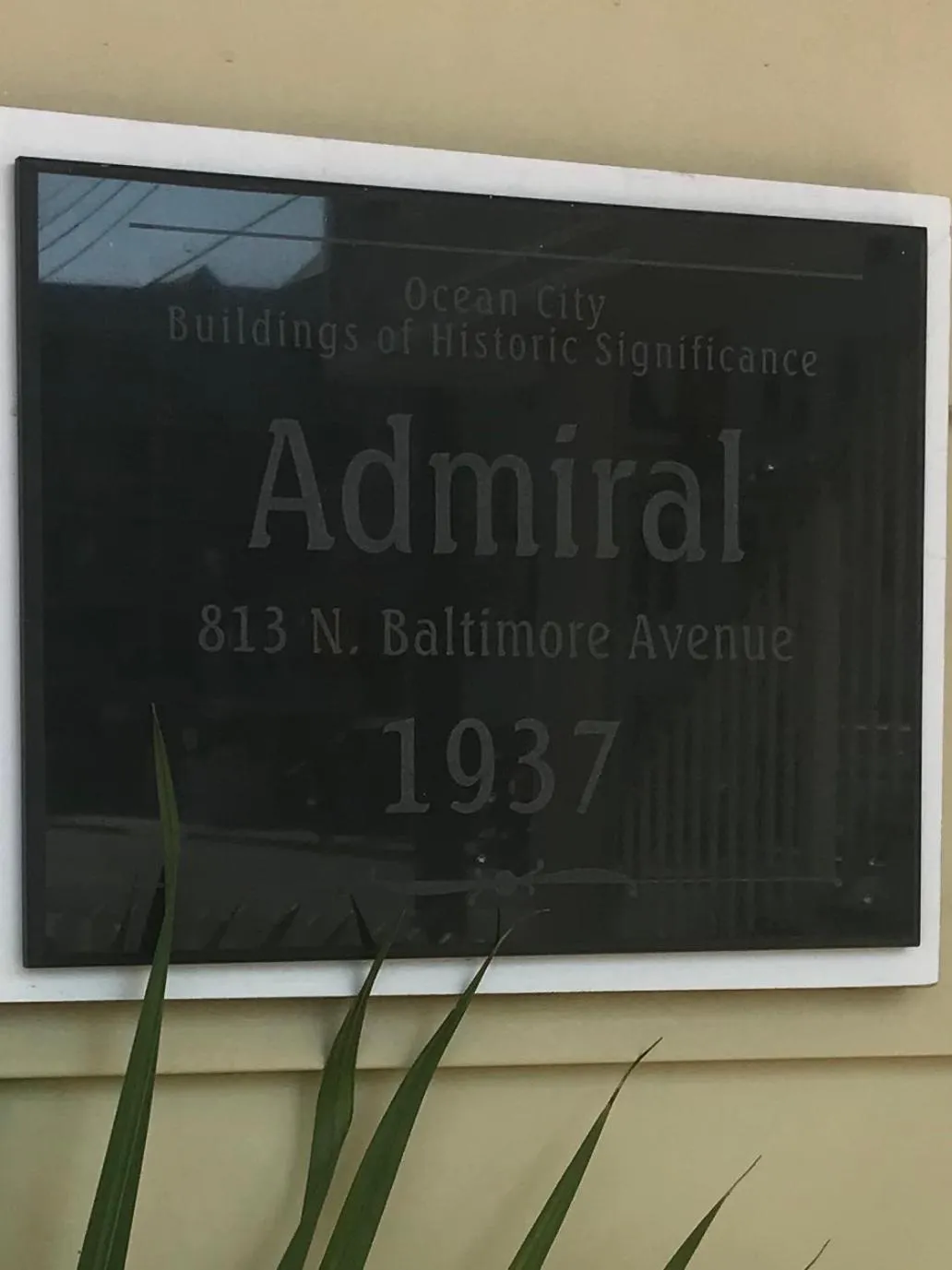 Certificate/Award in The Admiral Hotel/Motel