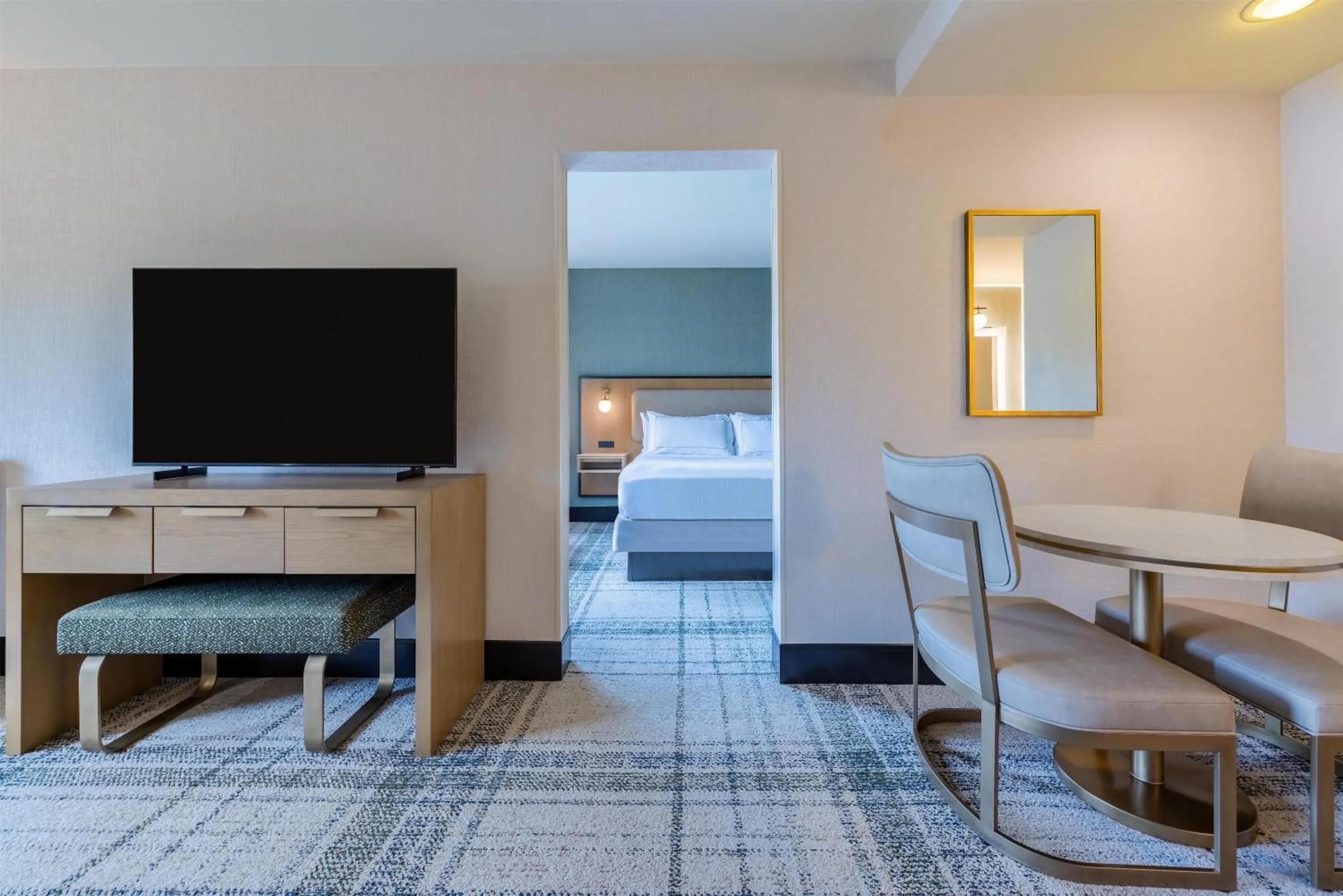 Living room in The Newberry Hotel Bend, Tapestry Collection by Hilton