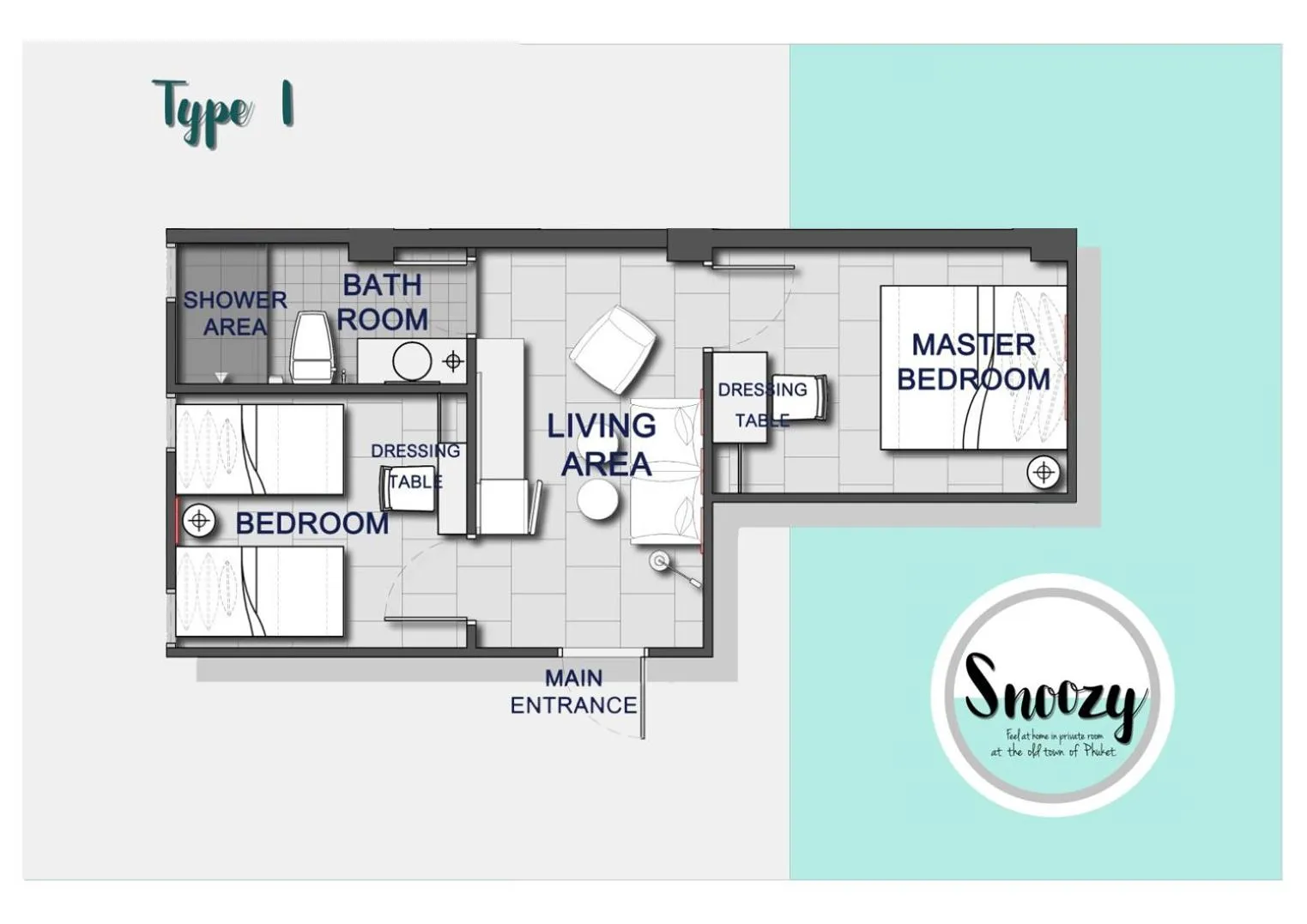 Floor plan in Snoozy Guesthouse