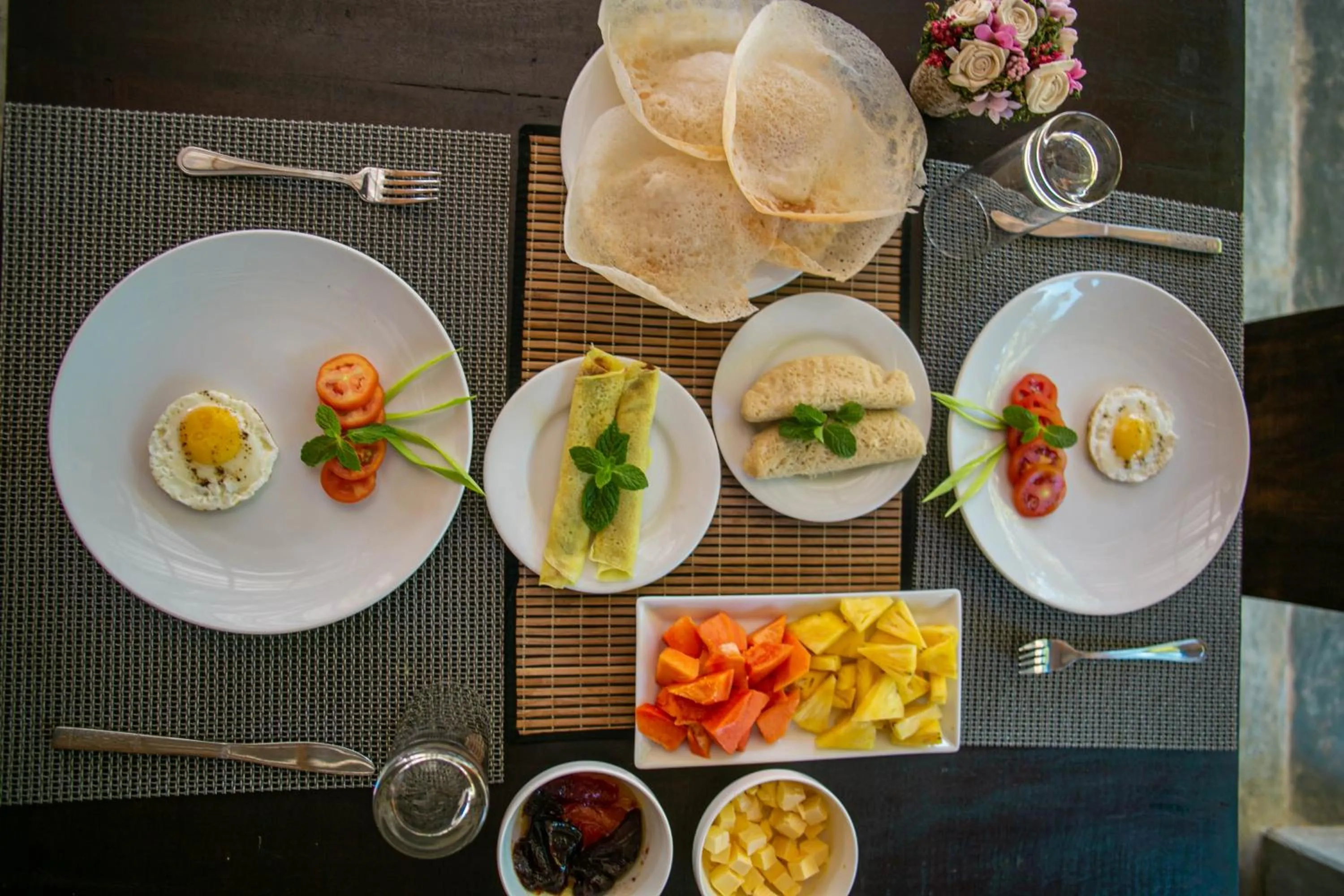 Asian breakfast in Royal Rock Sigiriya
