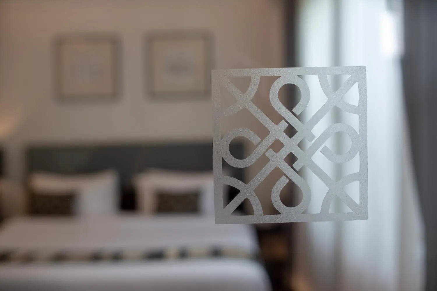 Property logo or sign, Bed in Souphattra Hotel Luang Prabang