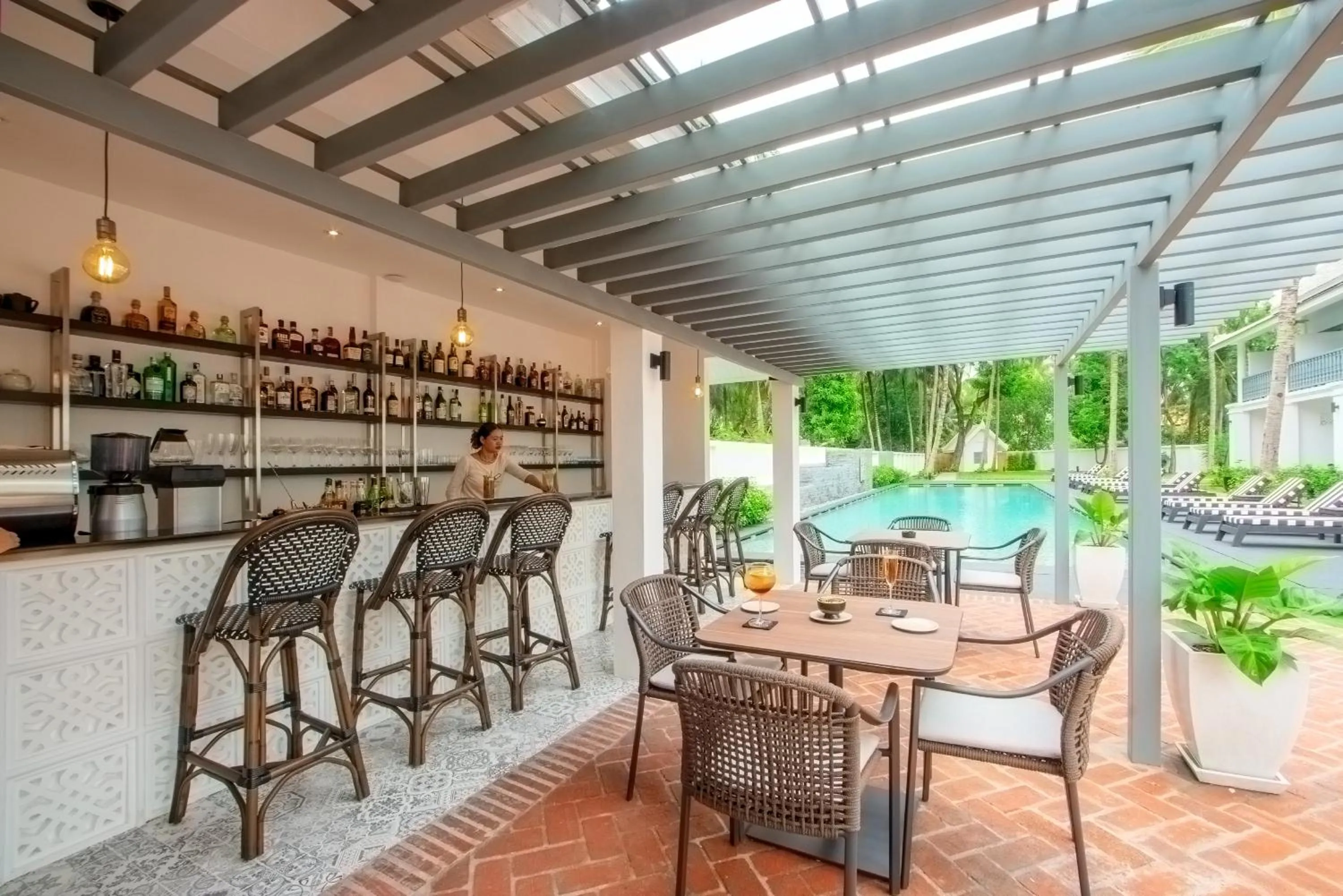 Lounge or bar in Souphattra Hotel Luang Prabang