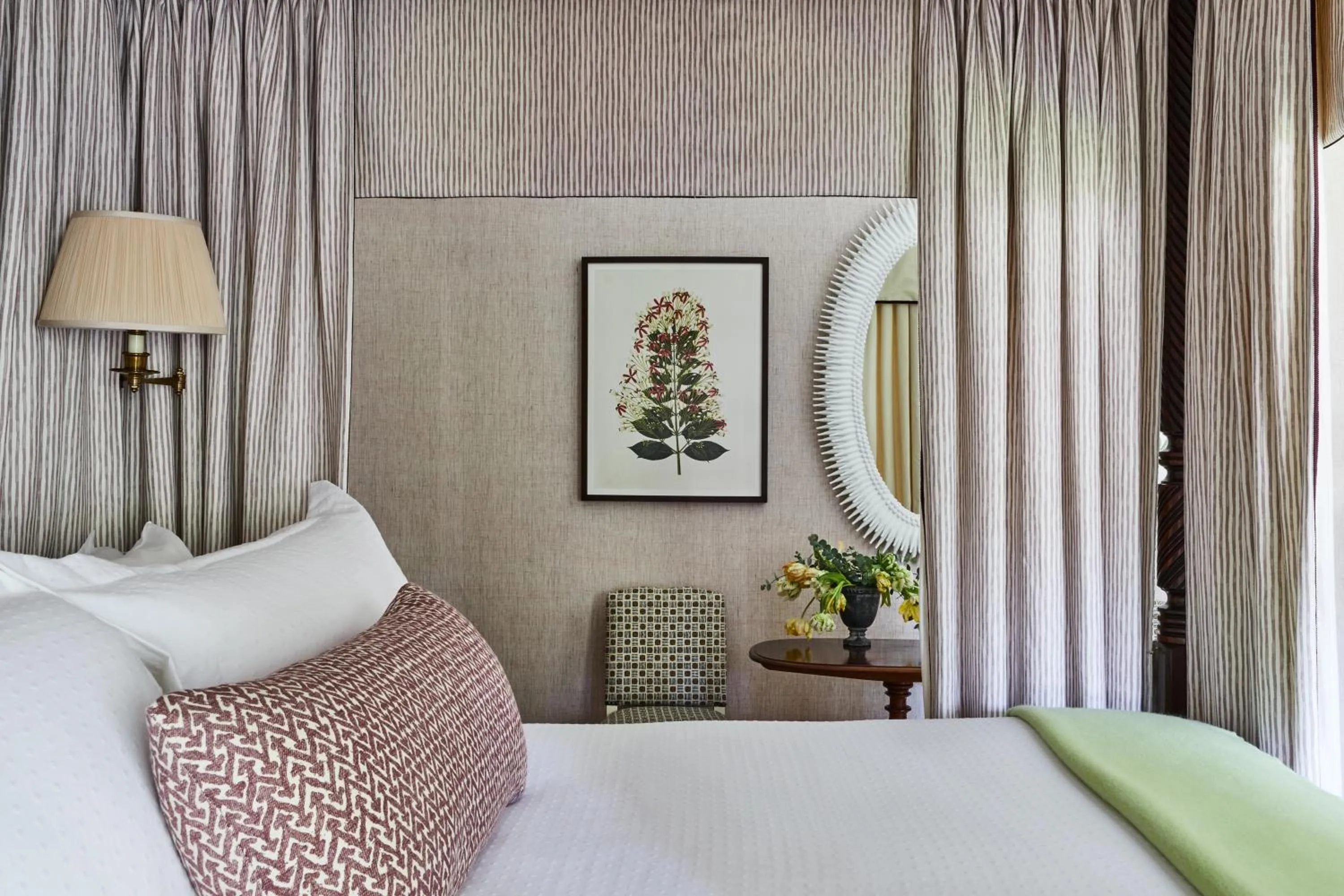 Bed in The Mayflower Inn & Spa, Auberge Collection