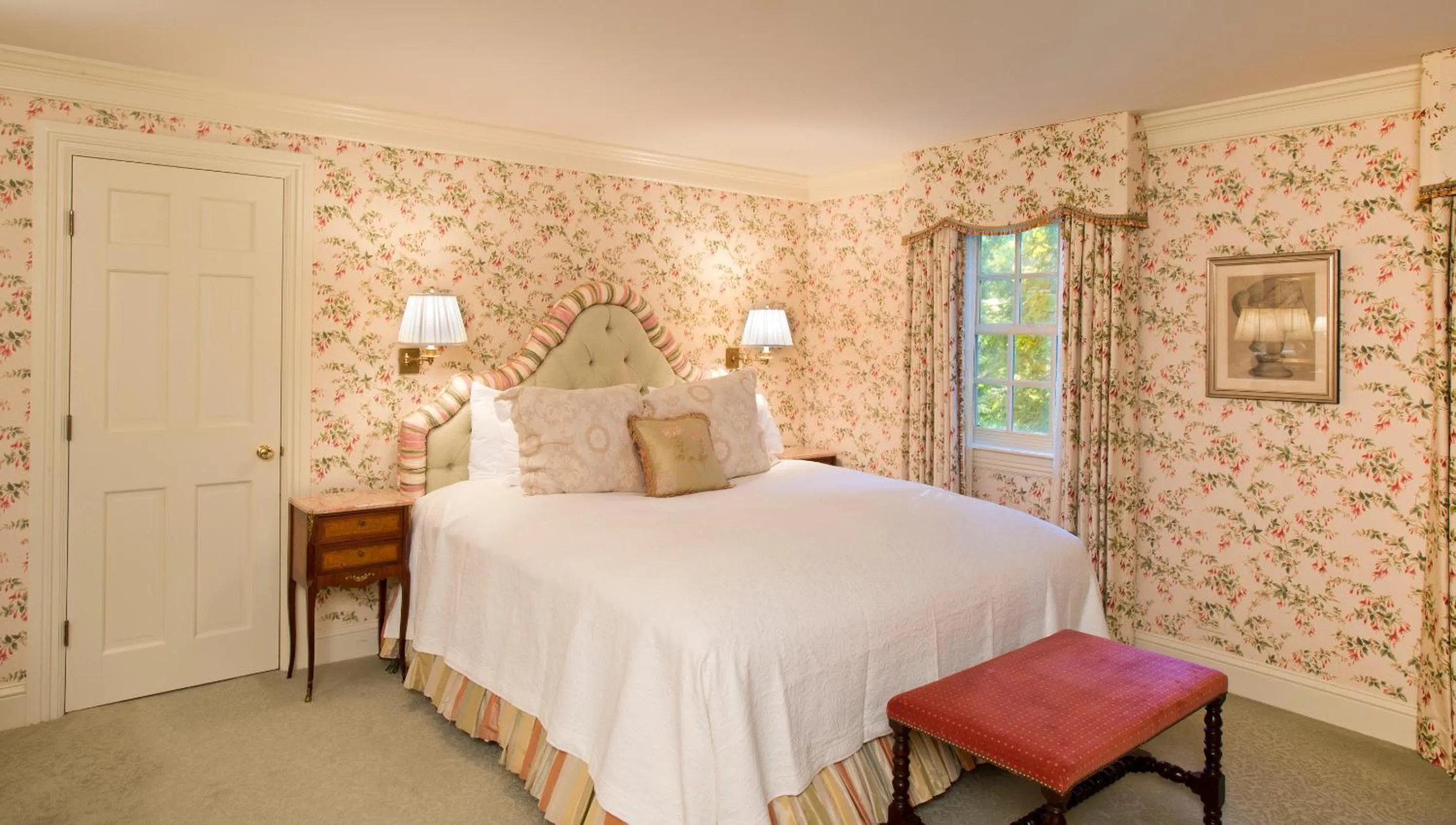 Bed in The Mayflower Inn & Spa, Auberge Collection