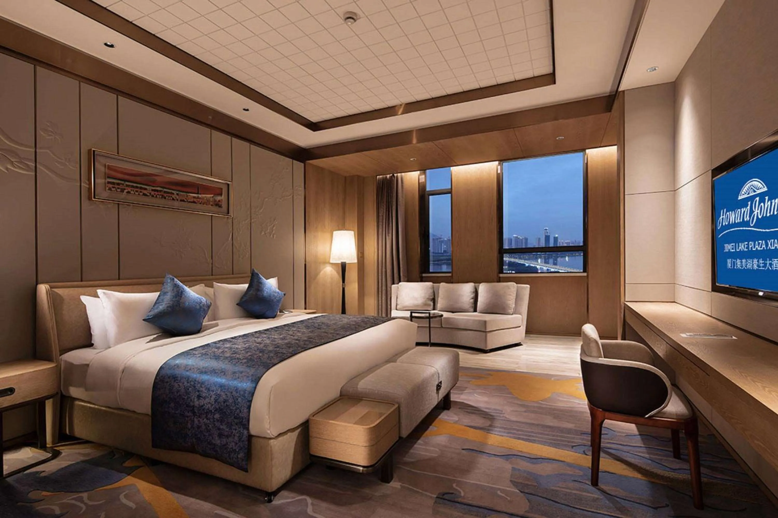 Bed in Howard Johnson by Wyndham Jimei Lake Plaza Xiamen