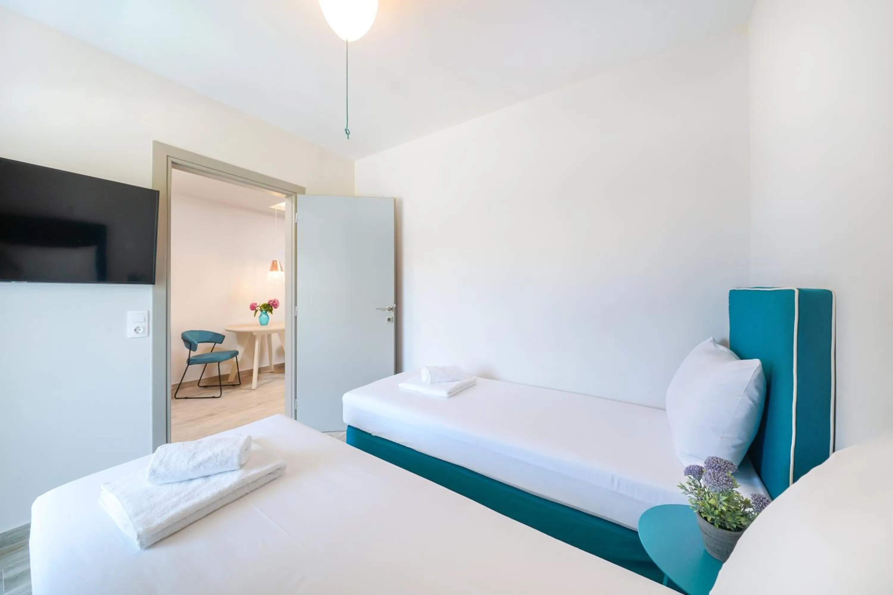 Bedroom, Bed in Iliomagic Luxury Suites Thassos