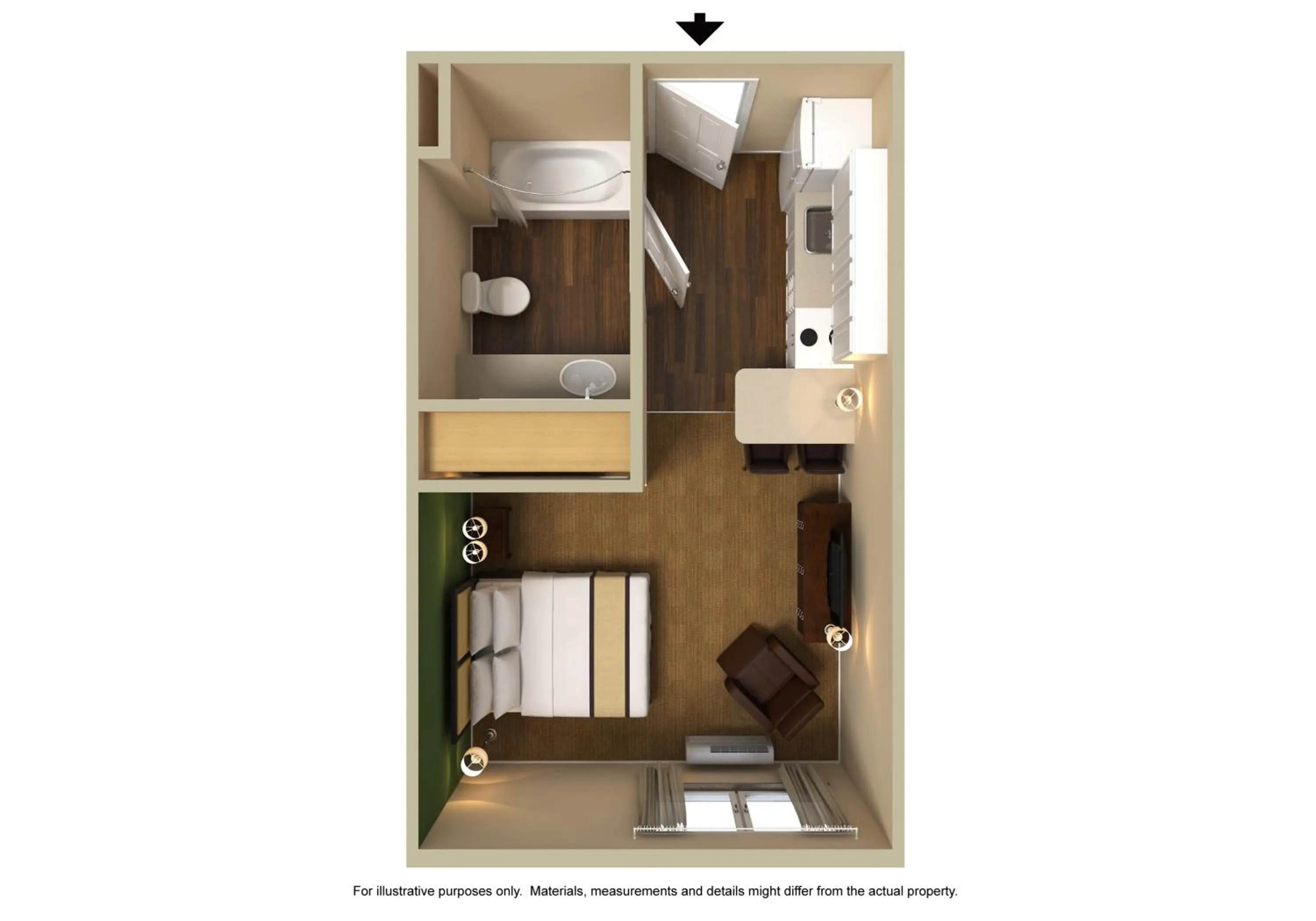 Floor plan in Extended Stay America Suites - Austin - Downtown - Town Lake