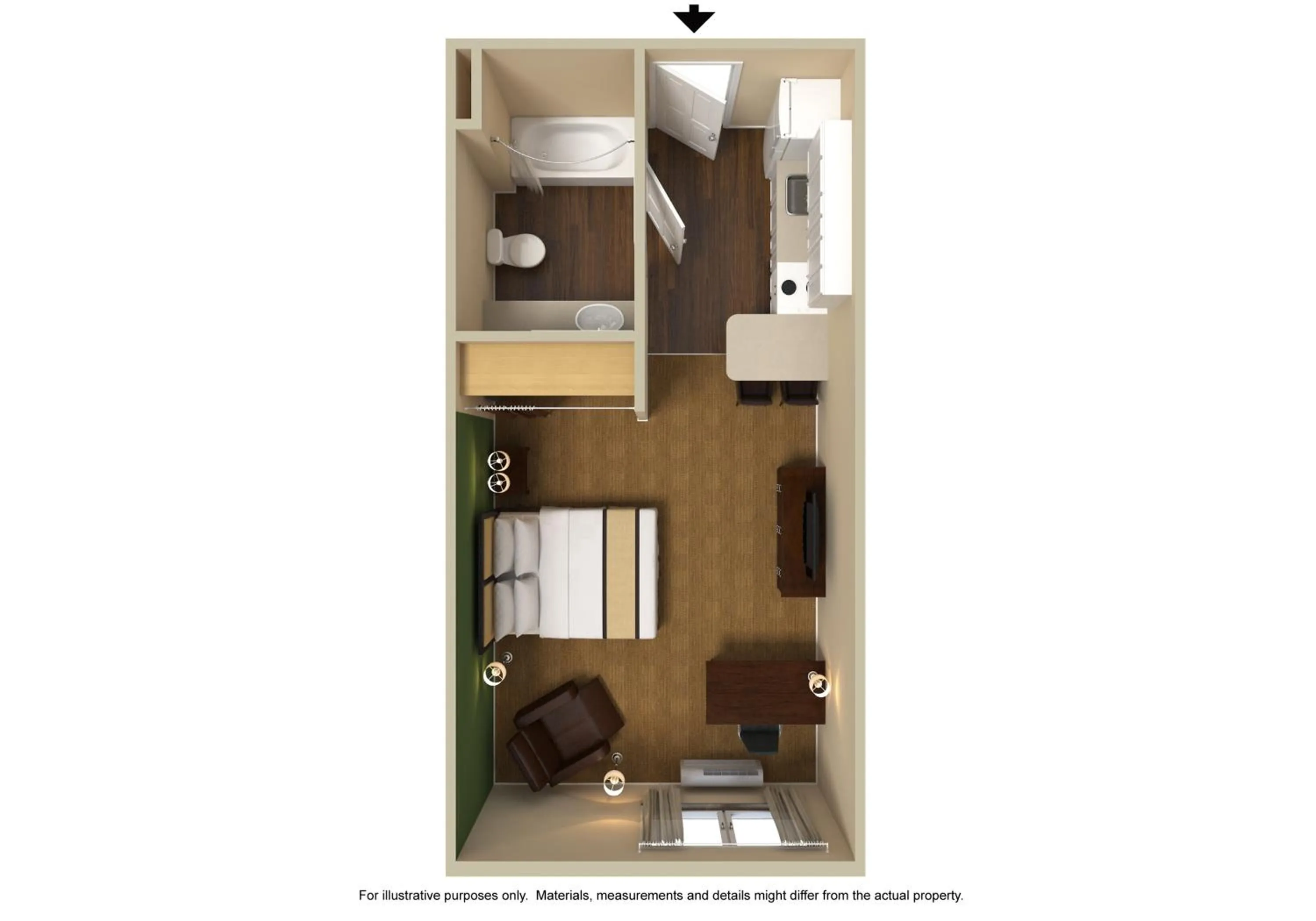 Floor plan in Extended Stay America Suites - Austin - Downtown - Town Lake