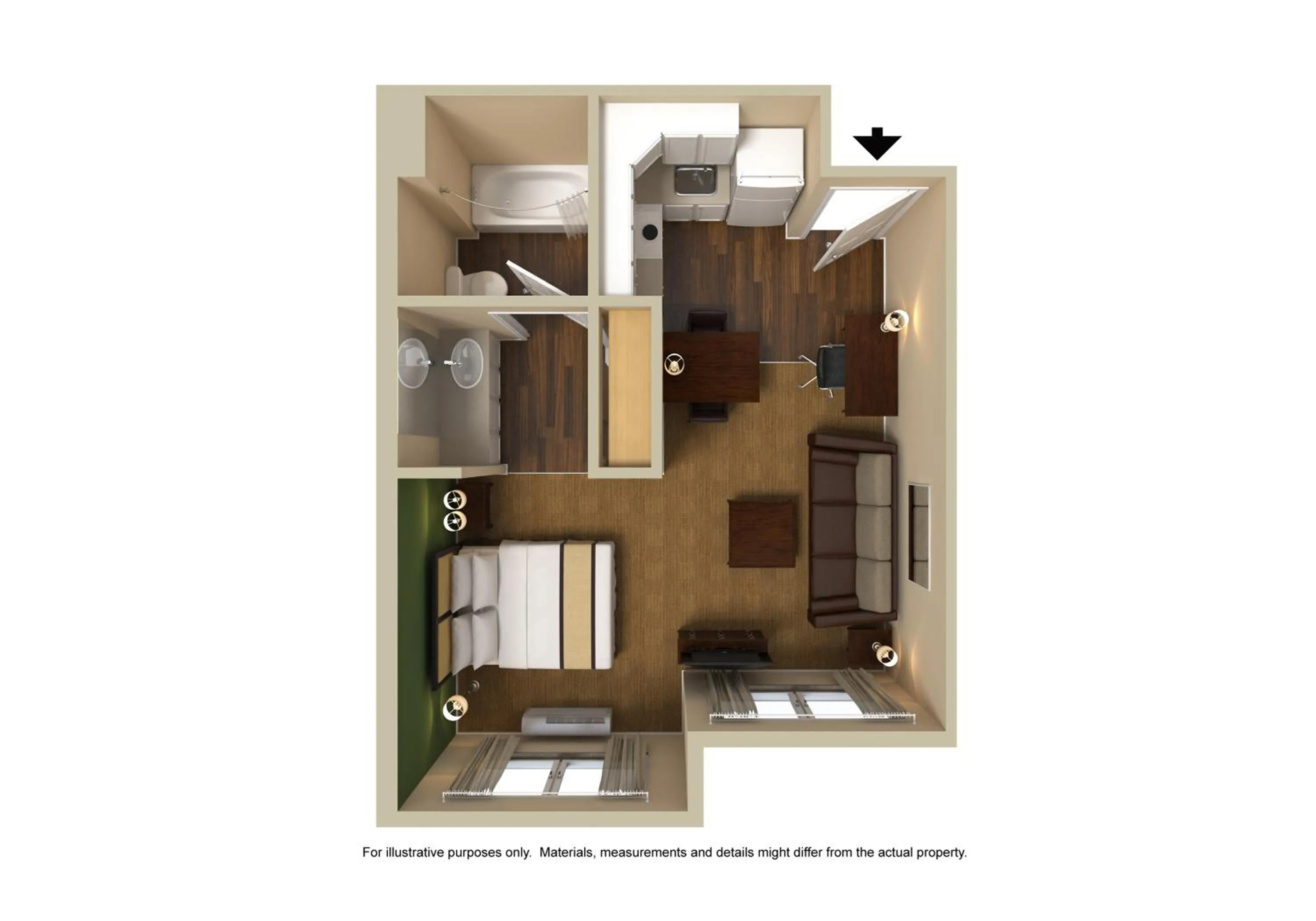 Floor plan in Extended Stay America Suites - Austin - Downtown - Town Lake
