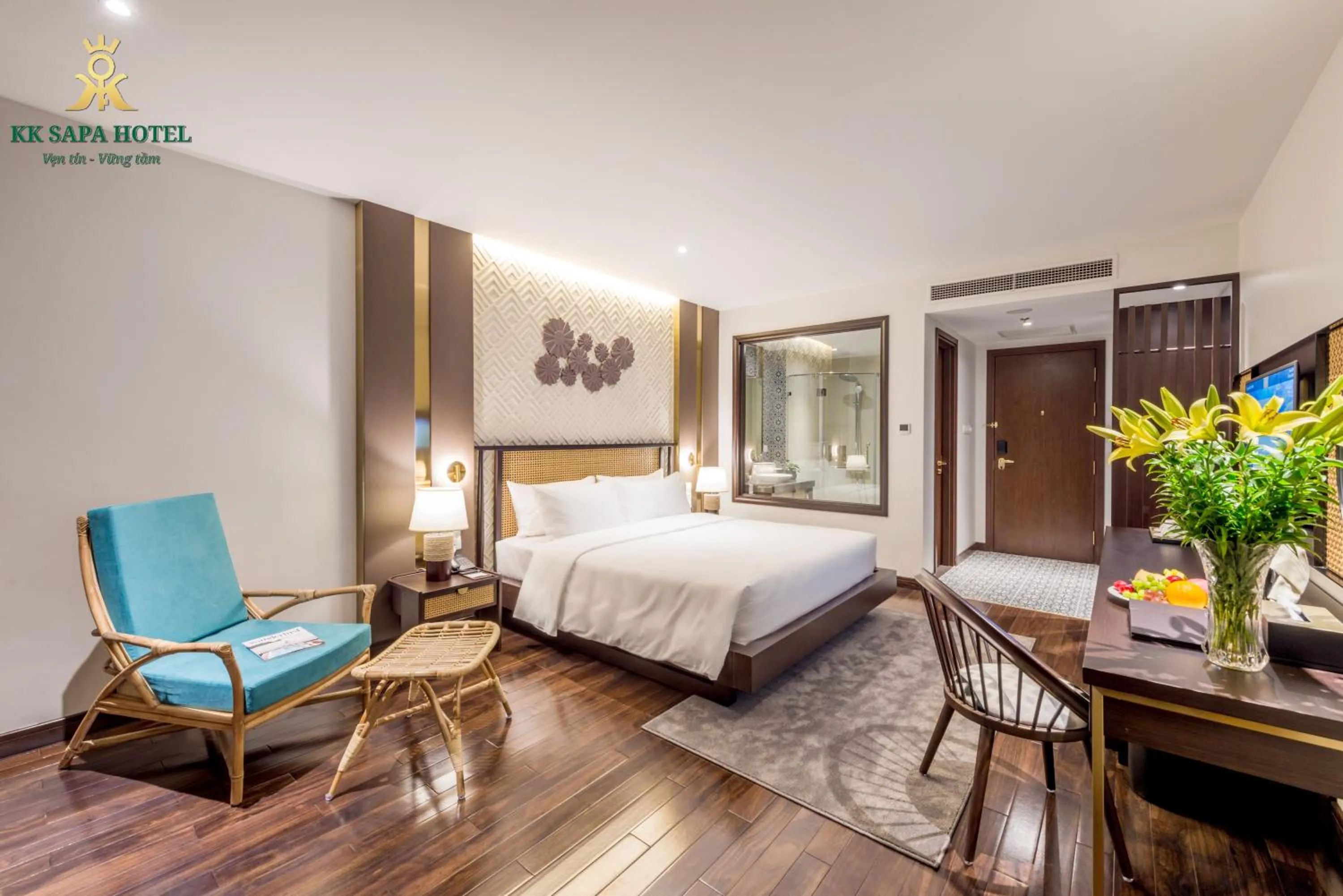 Bed in KK Sapa Hotel