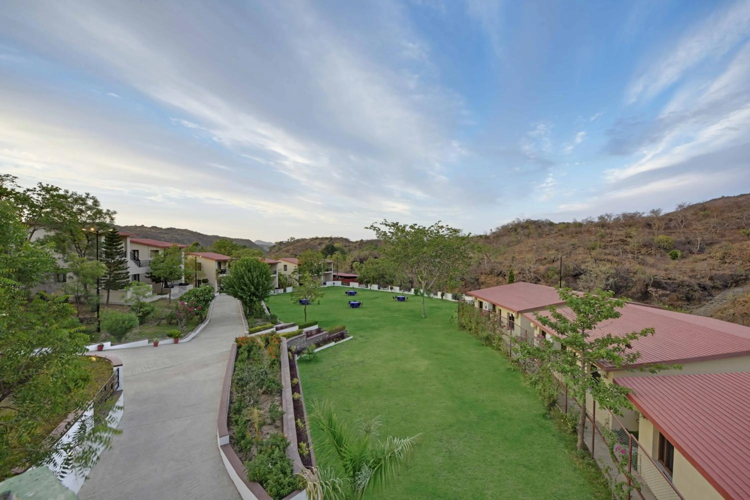Inner courtyard view in The Maharana Bagh by Trulyy