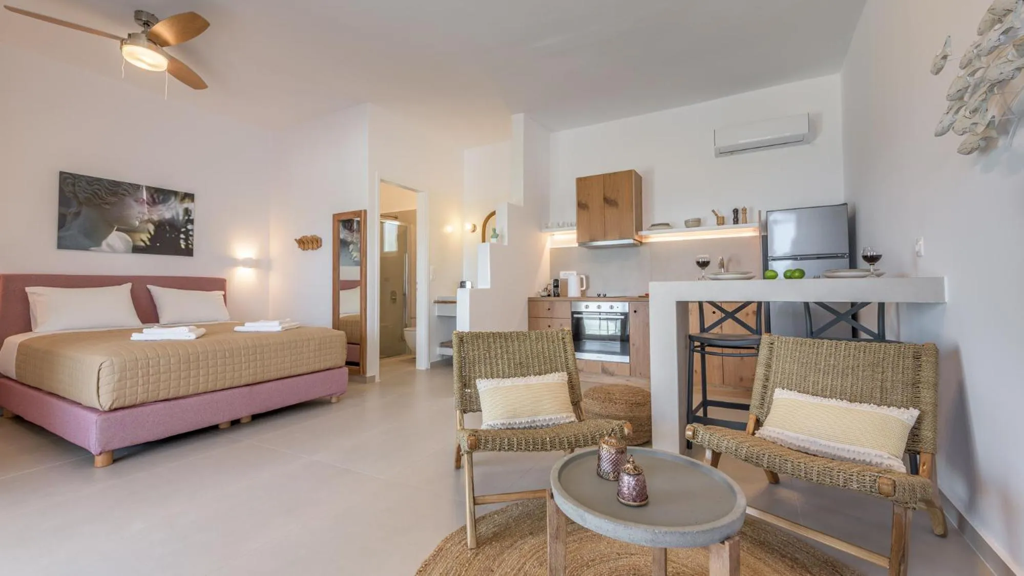 Bed in Giourgas Studios & Apartments