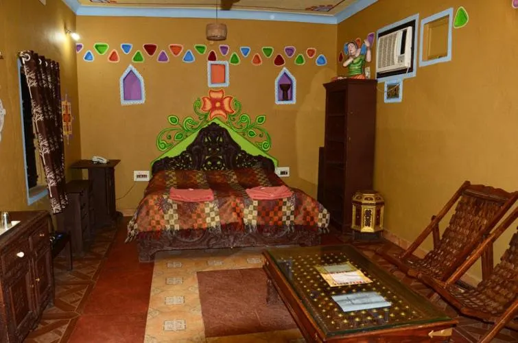 Bed in Nakhrali Dhani Resort
