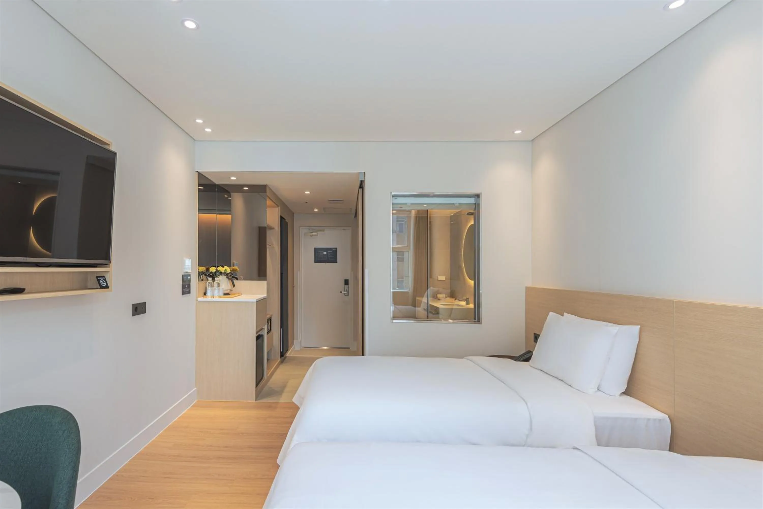 Bed in Hotel Marine view