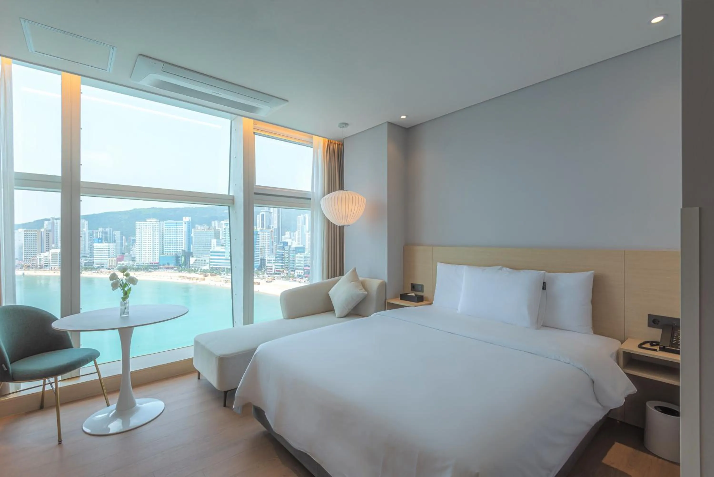 Bed in Hotel Marine view