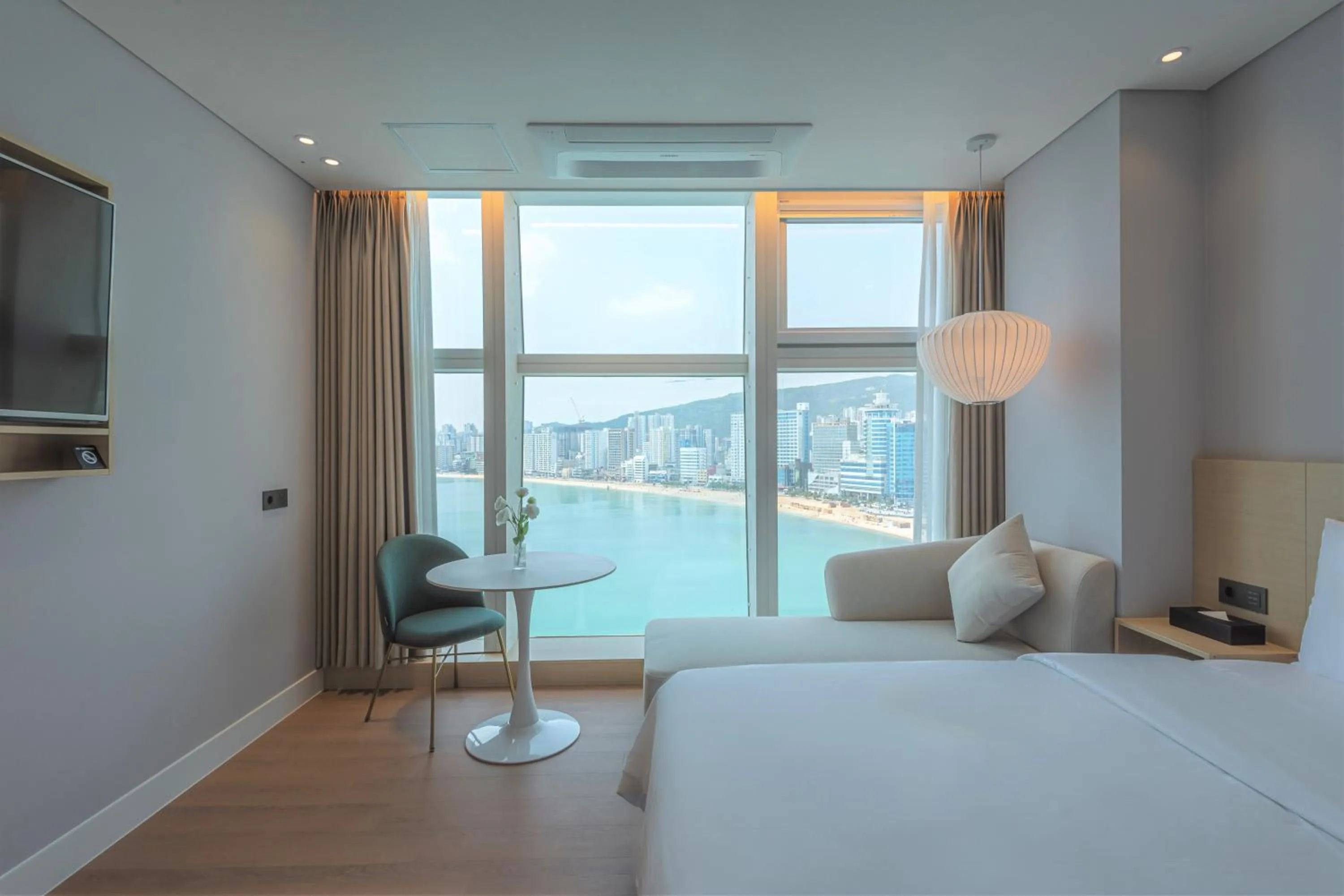 Bed in Hotel Marine view