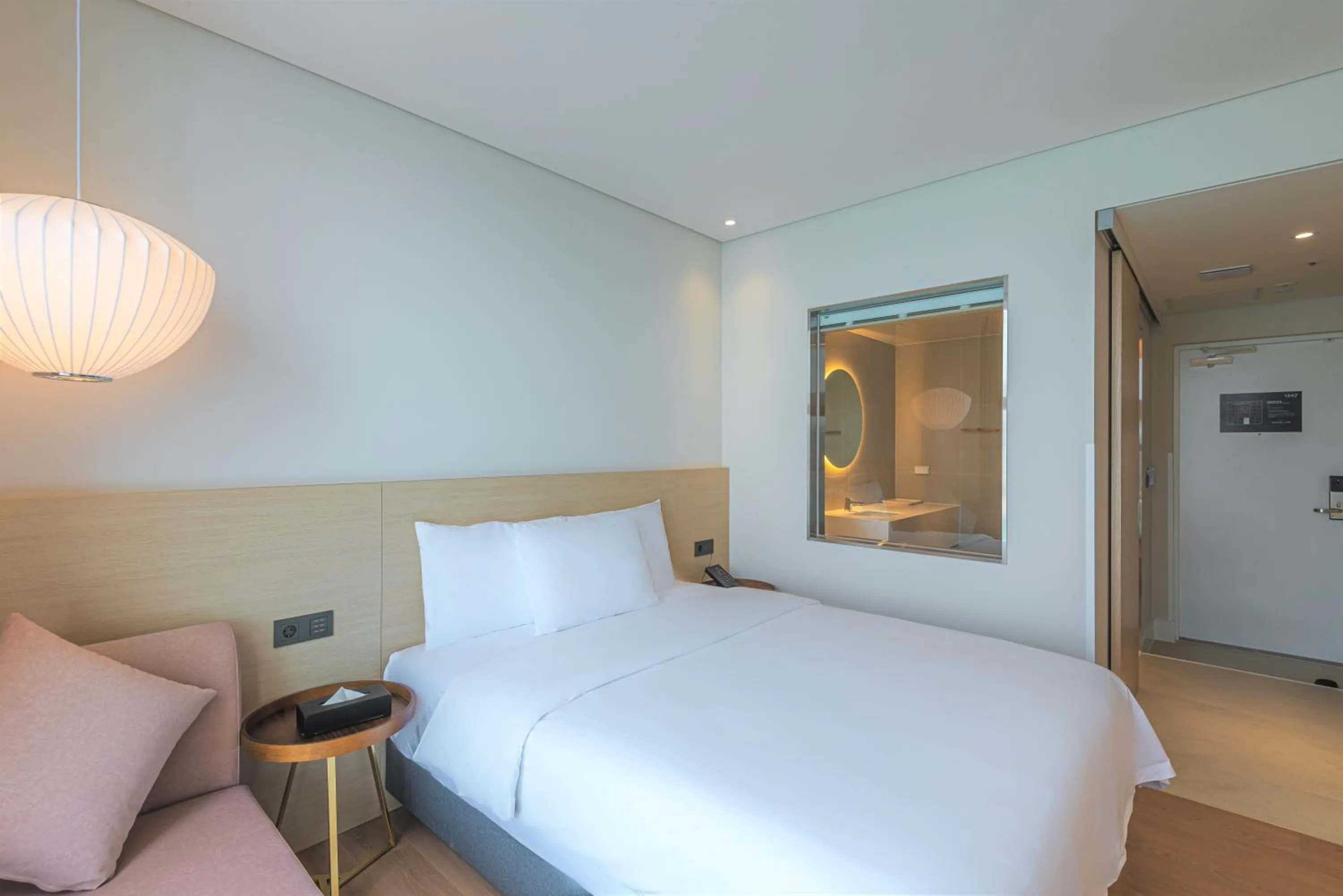 Bed in Hotel Marine view