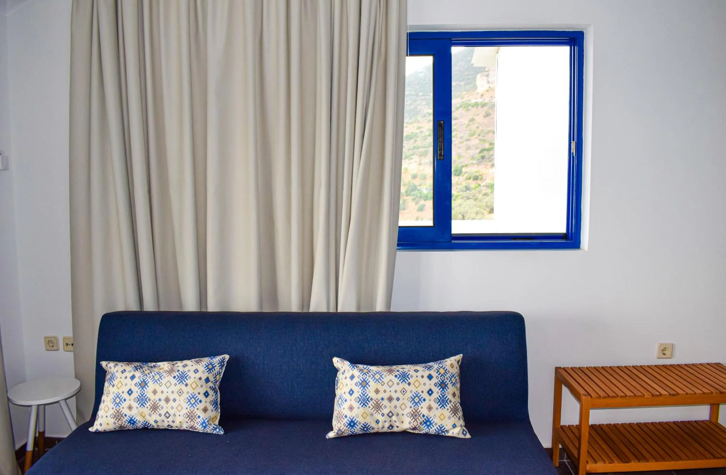 Seating area in Muses seaside Villas