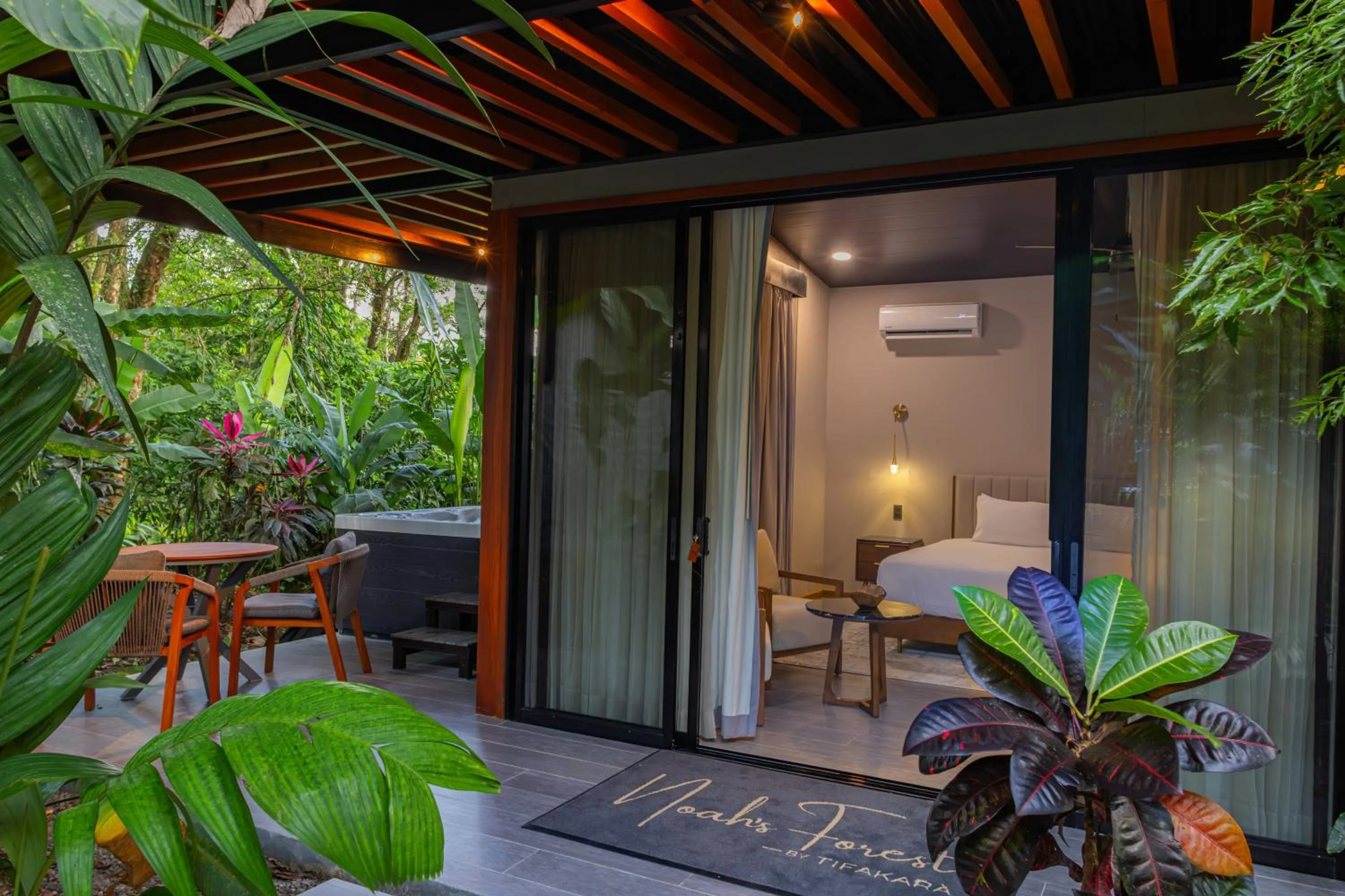 Balcony/Terrace, Bed in Noah's Forest Hotel by Tifakara