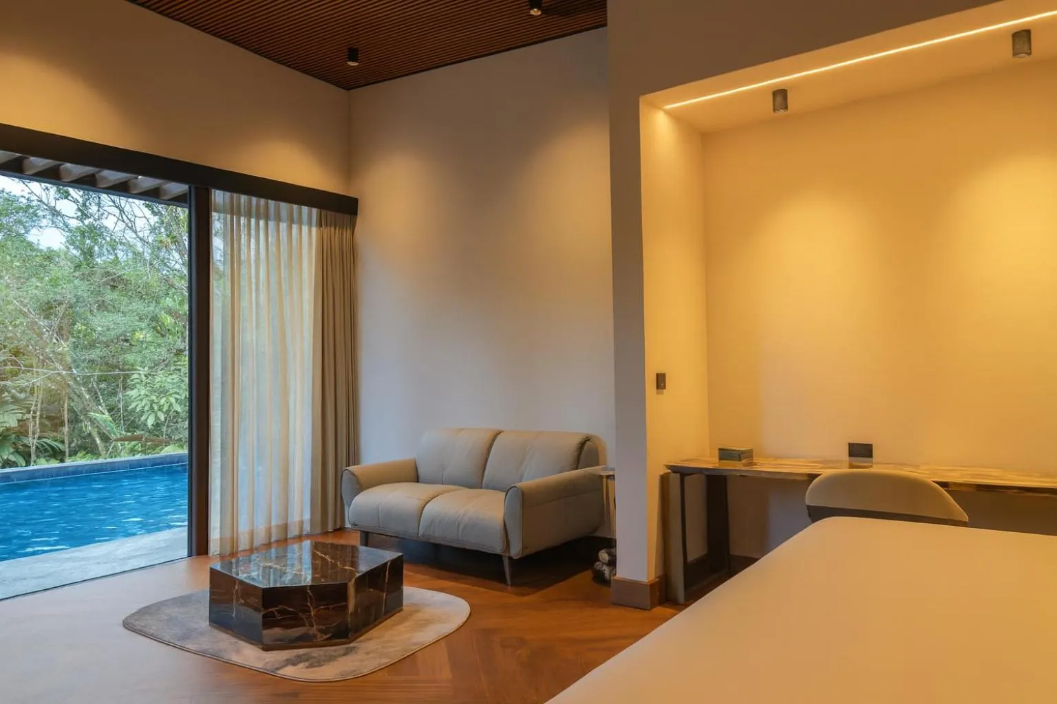 Swimming pool, Bed in Noah's Forest Hotel by Tifakara