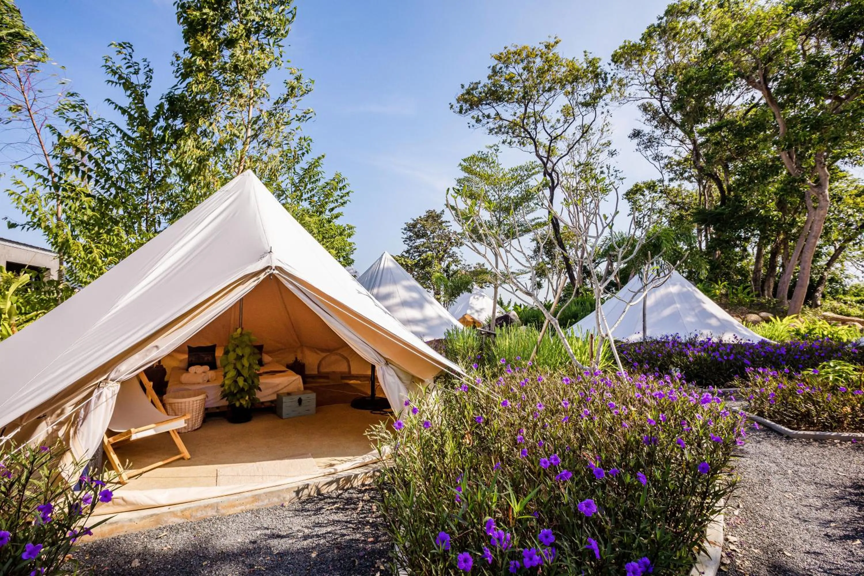 Garden view in Roost Glamping - SHA Certified