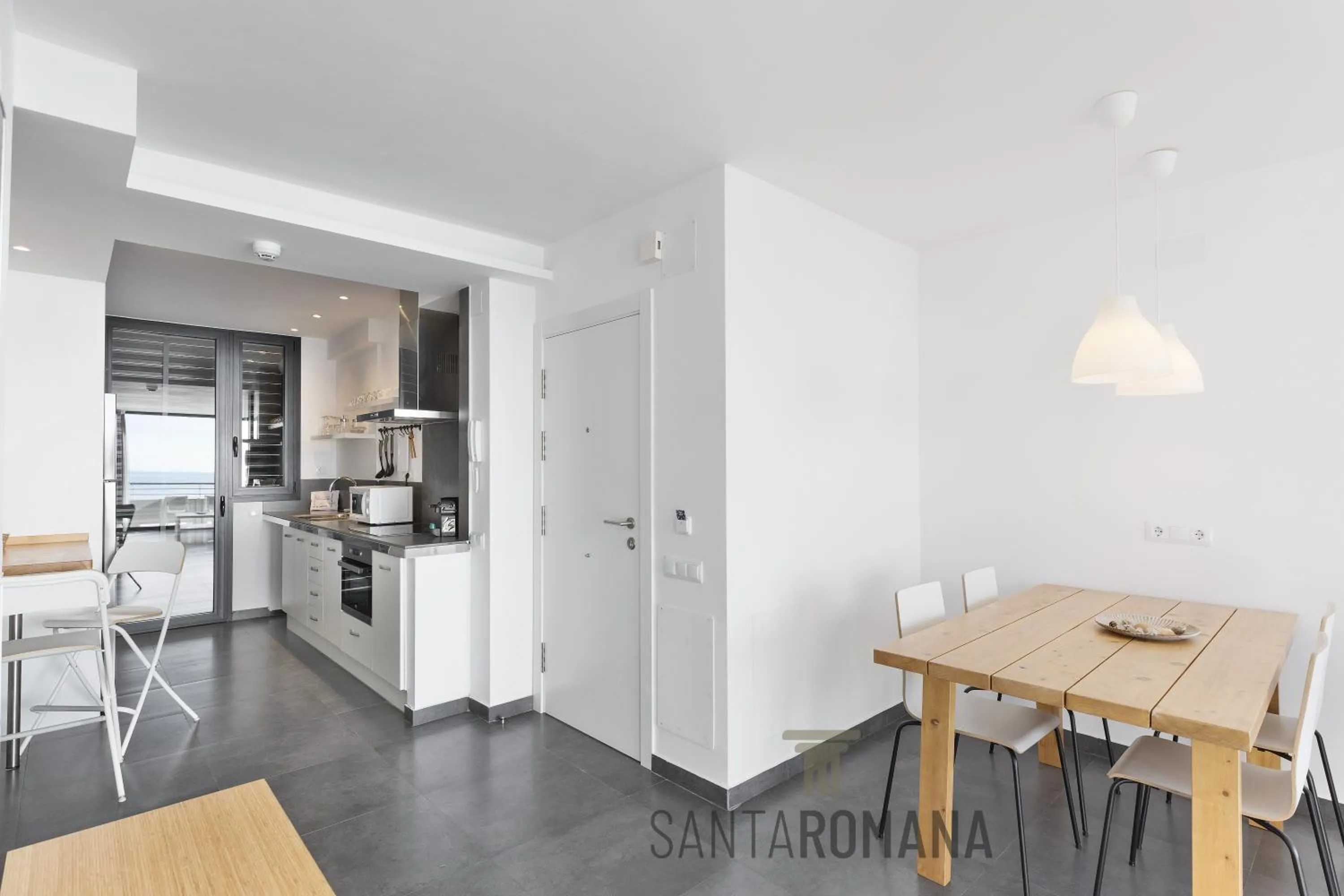 Kitchen or kitchenette in Santa Romana Apartments & Suites