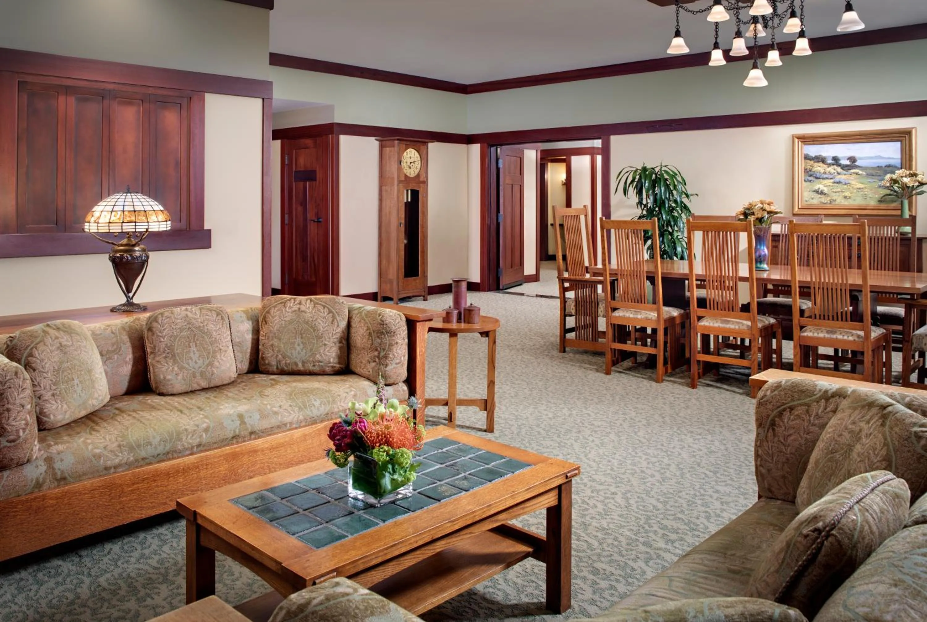 Living room in The Lodge at Torrey Pines