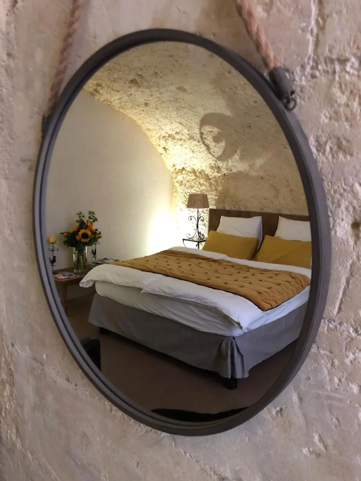 Bed in Chambre Troglodytique Villa Marie Louise