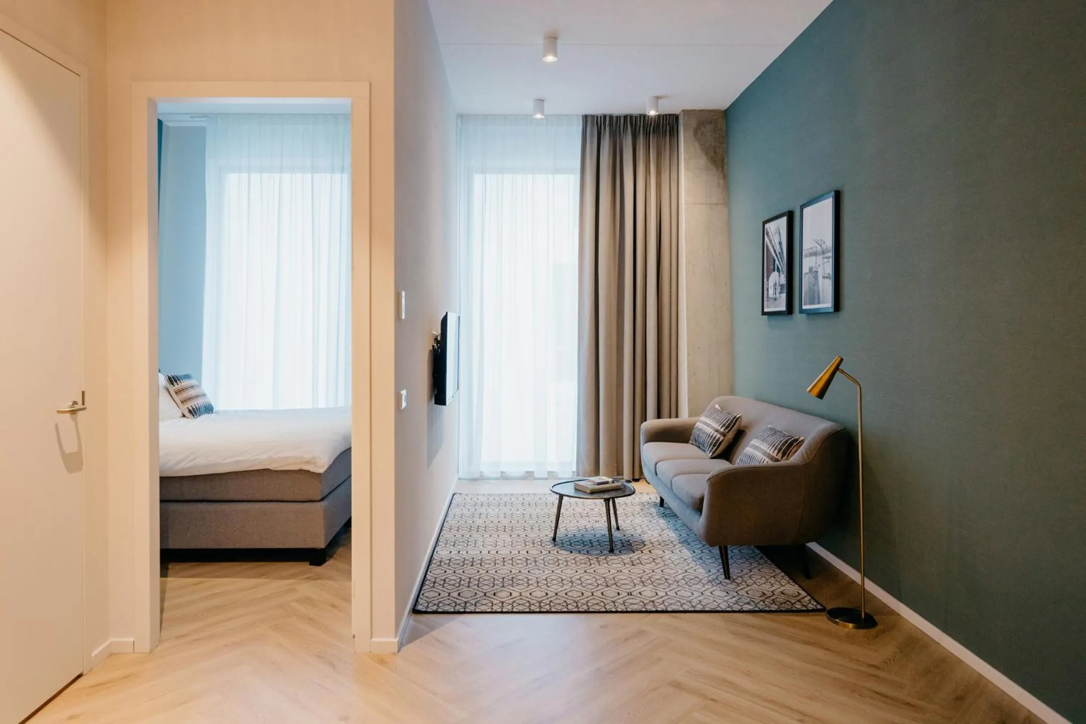 Seating area, Bed in Numa Amsterdam Docklands