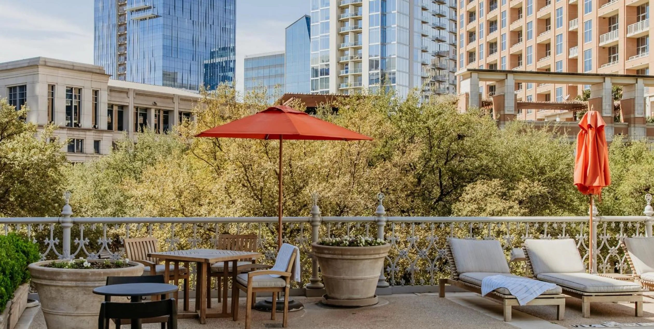 Pool view in Hotel Crescent Court