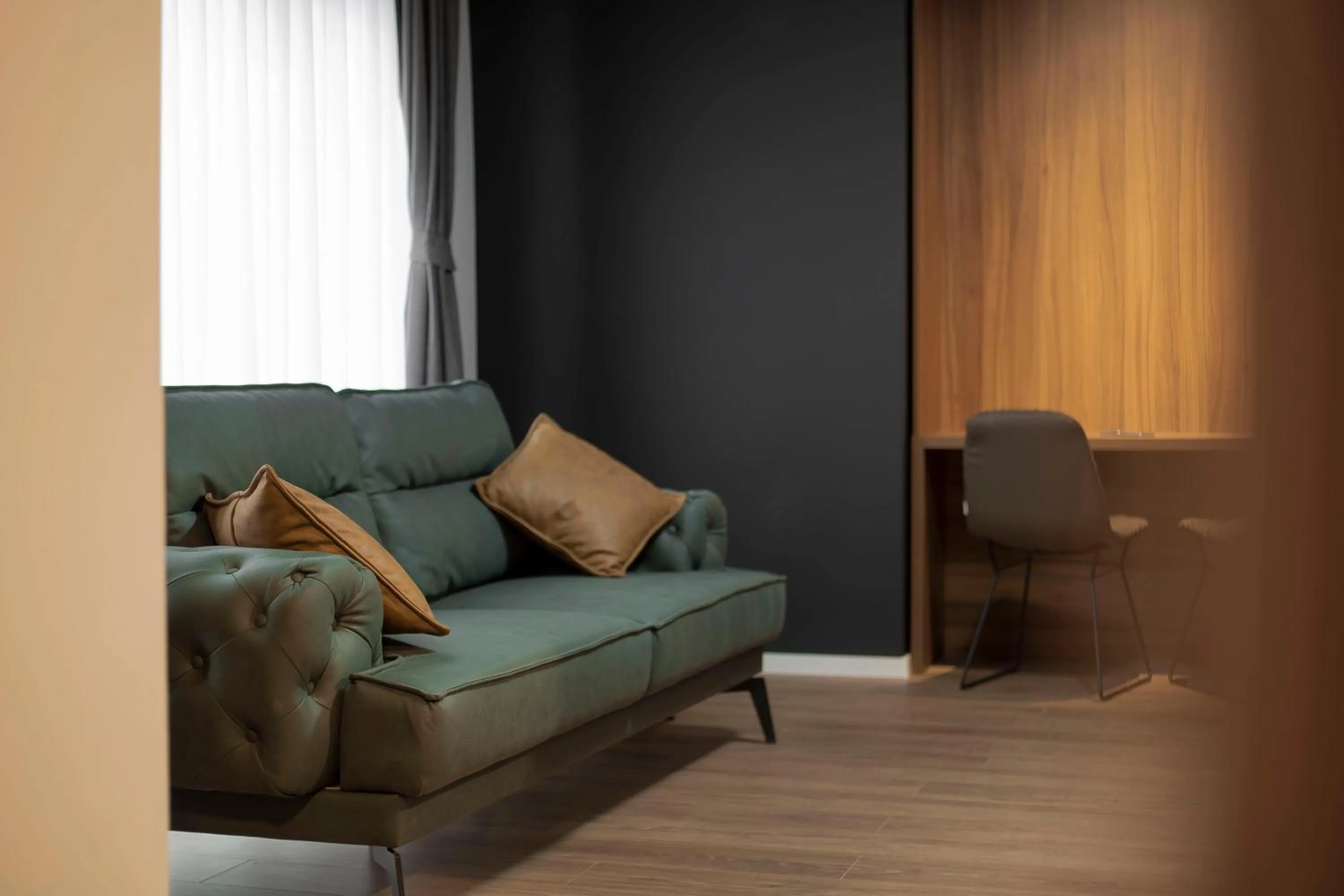 Seating area in Lux Apartments