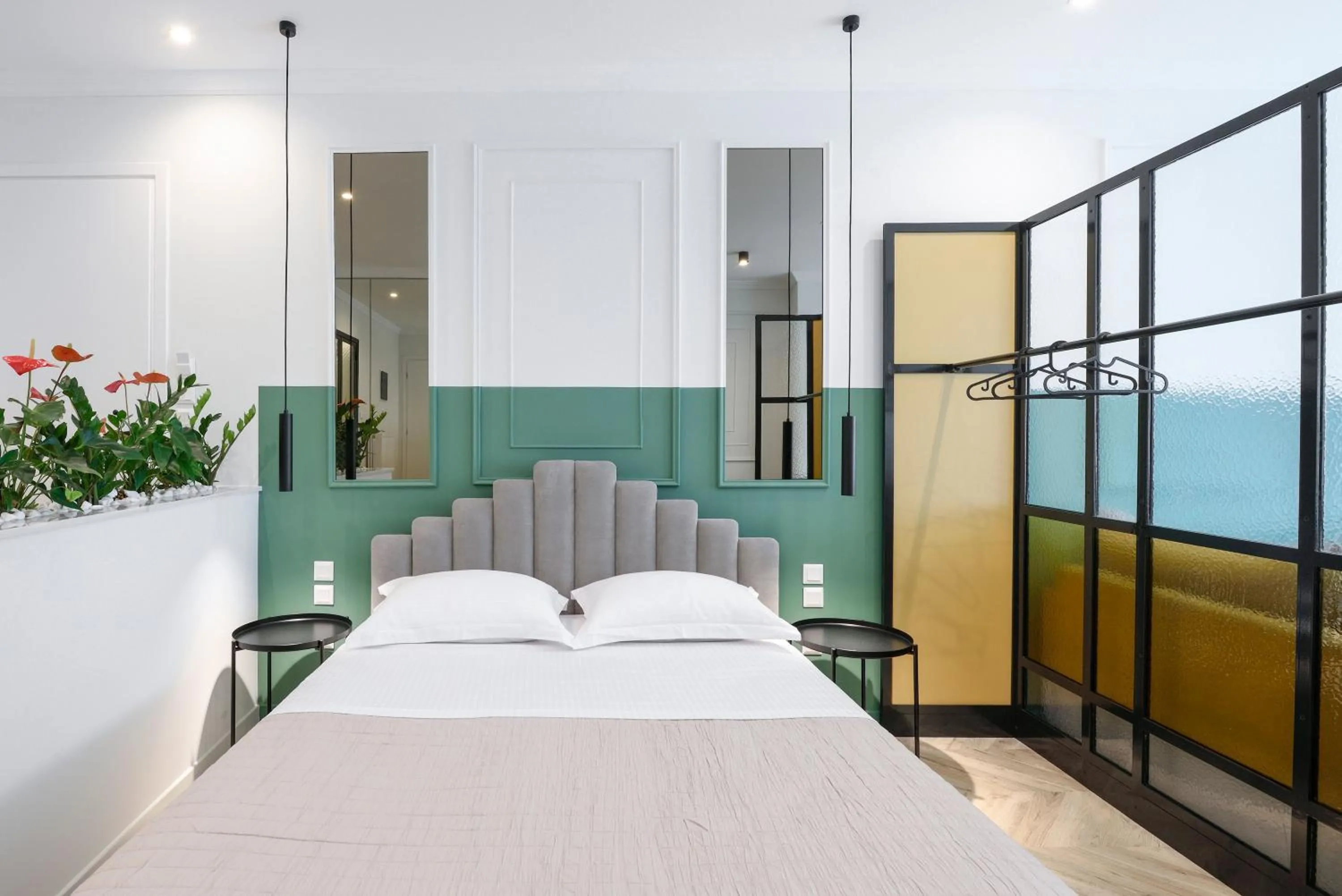 Bed in Athenian Sensations Apartments and Suites in the Heart of Athens